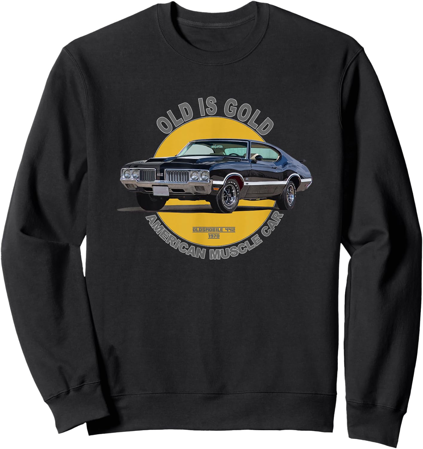 Oldsmobile 442 American Muscle Car 60er 70er Old is Gold Sweatshirt - Sweatshirt | Black