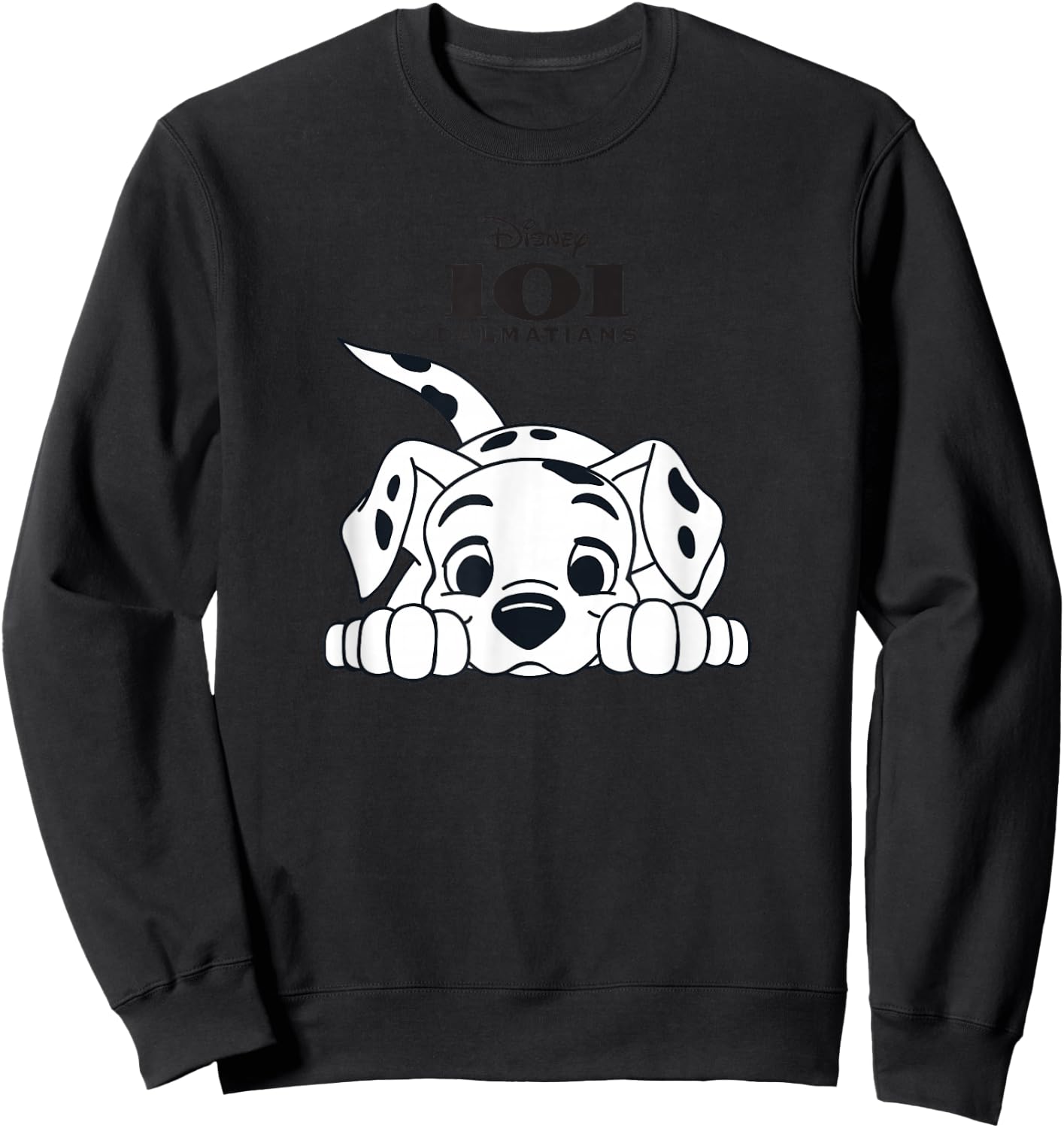 Disney 101 Dalmatians Playful Position Puppy Logo Sweatshirt - Sweatshirt | Black
