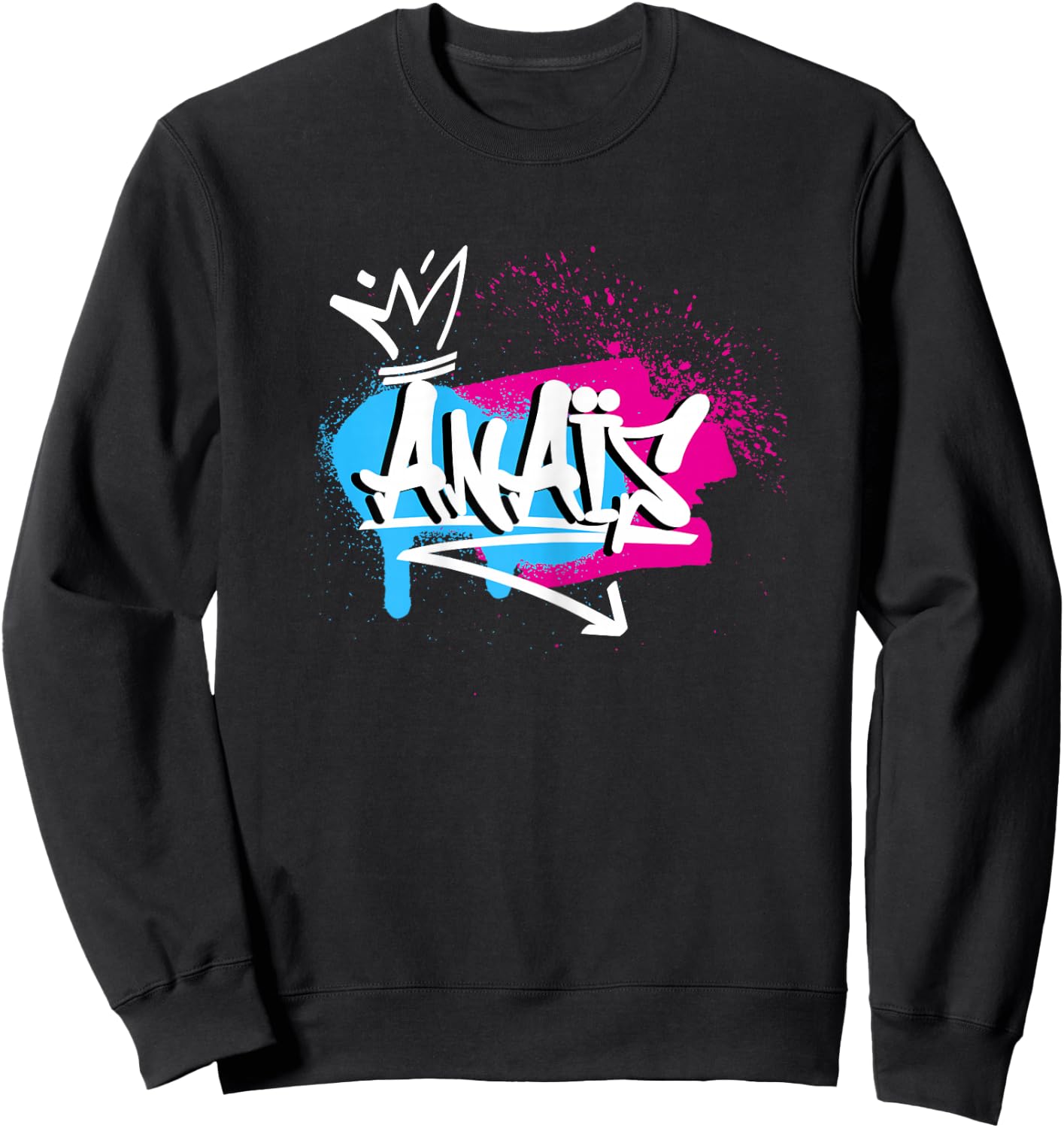 Woman Girls Funny Gift Humour Name for Anaïs , Black Sweatshirt - Sweatshirt | Black