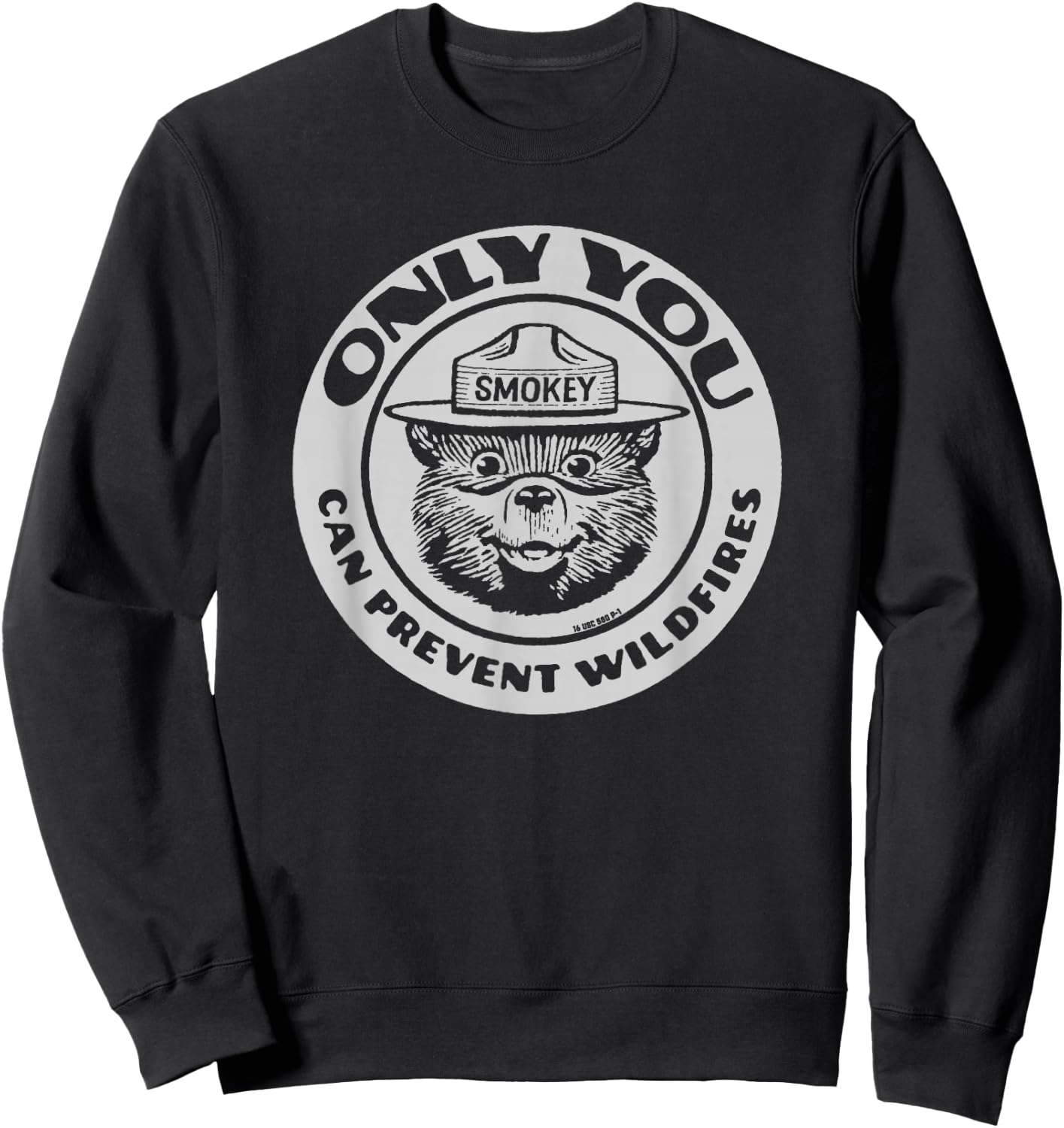 Only You Vintage Smokey Bear Seal Sweatshirt - Sweatshirt | Black