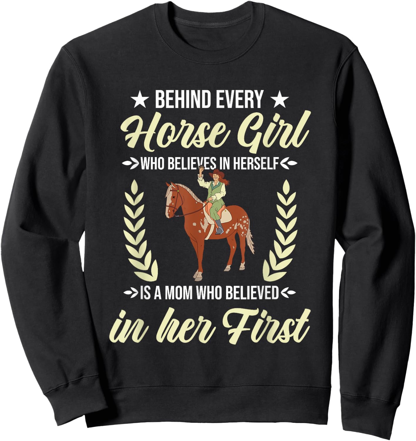 Horse Riding Horses Equestrian Horseback Mother Sweatshirt - Sweatshirt | Black