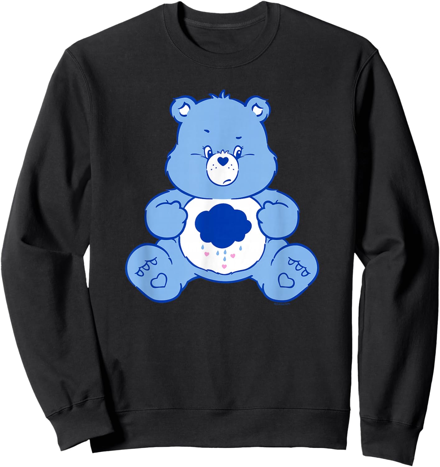 Care Bears Vintage Classic Grumpy Bear Cloudy Belly Badge , black Sweatshirt - Sweatshirt | Black