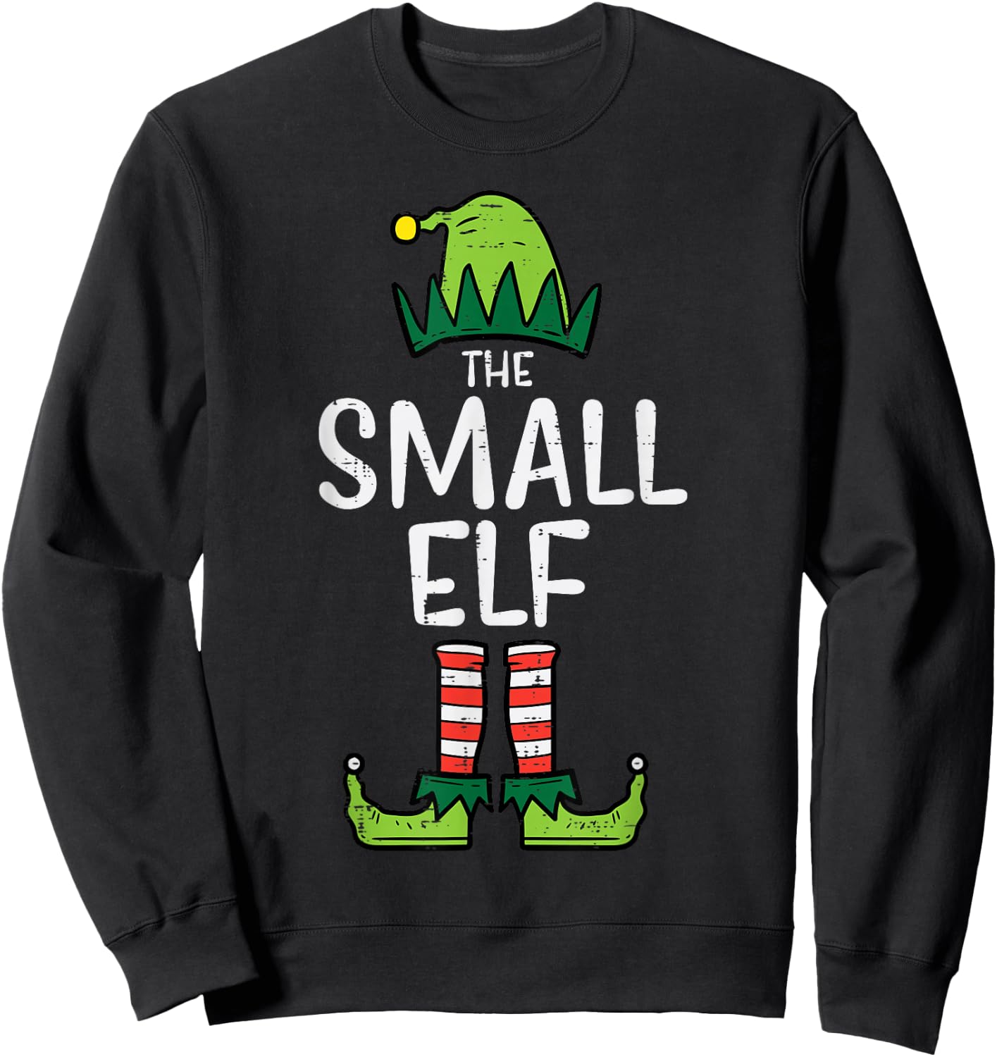 Small Elf Matching Christmas Pajamas For Family Toddler Kids Sweatshirt - Sweatshirt | Black