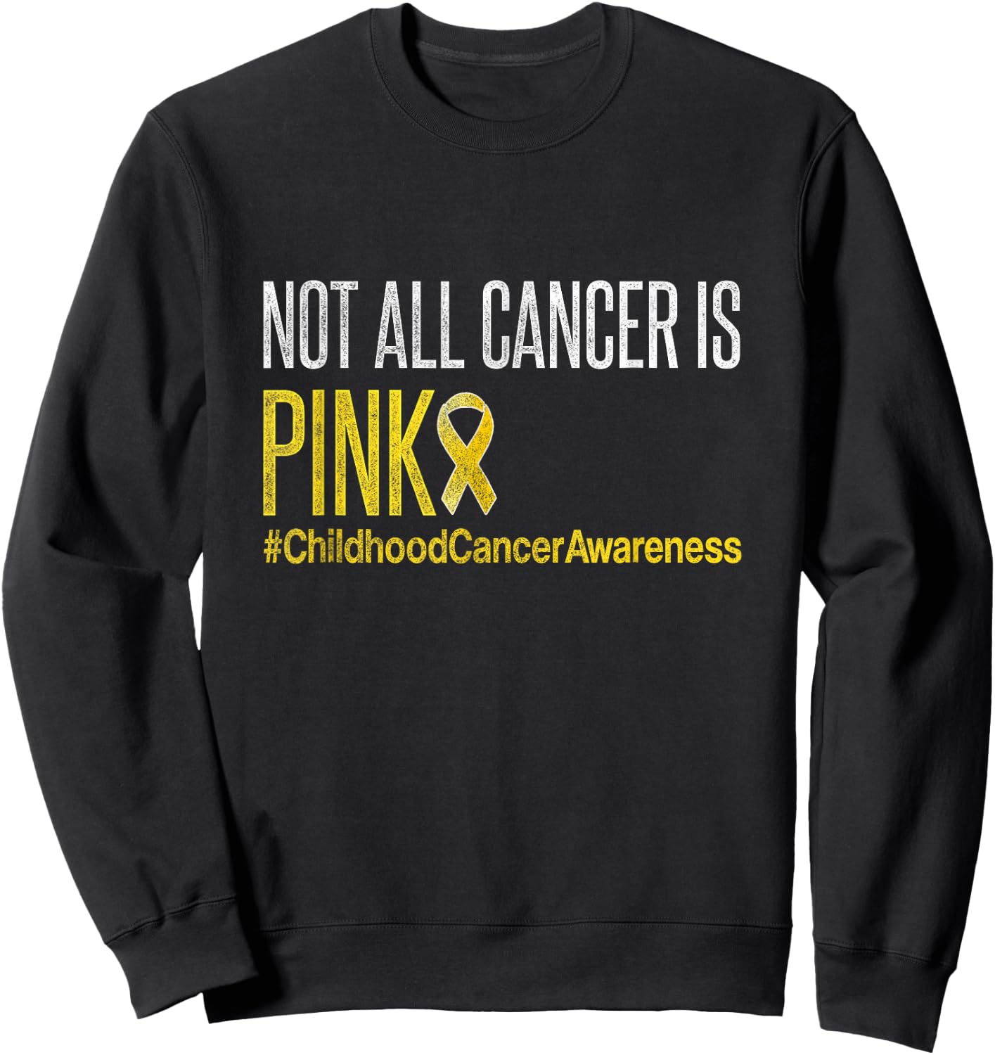 Childhood Cancer Awareness September Yellow Ribbon T Shirt Sweatshirt - Sweatshirt | Black