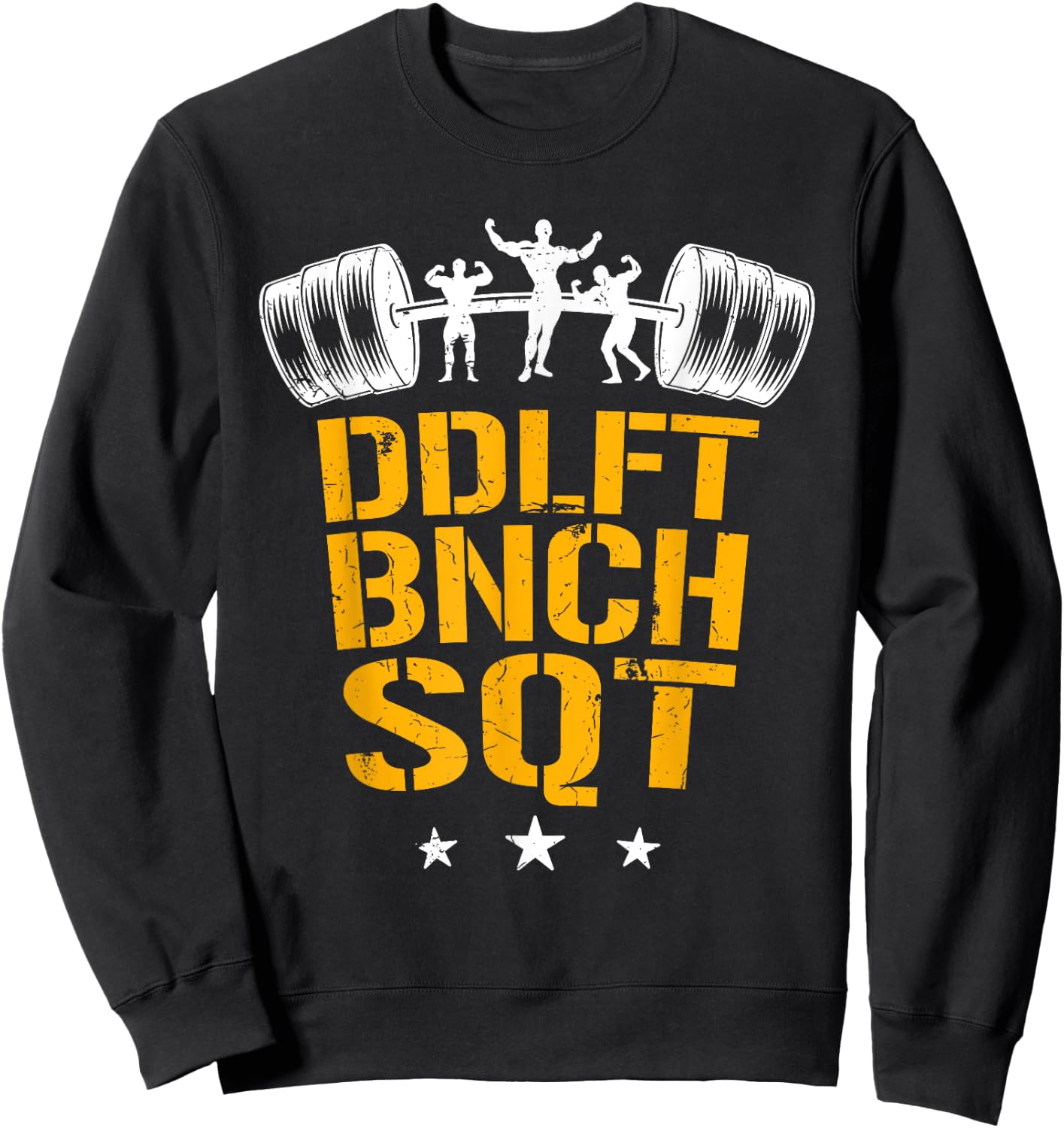 Bodybuilding heavy workout squat bench press deadlift Sweatshirt - Sweatshirt | Black