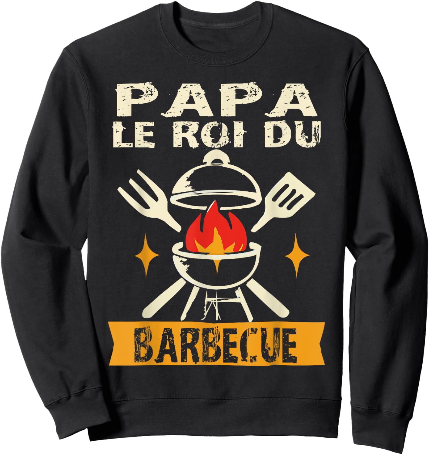 Barbecue Humour Été Grillade Roi Du Bbq Maître Du Grill Sweatshirt - Sweatshirt | Black