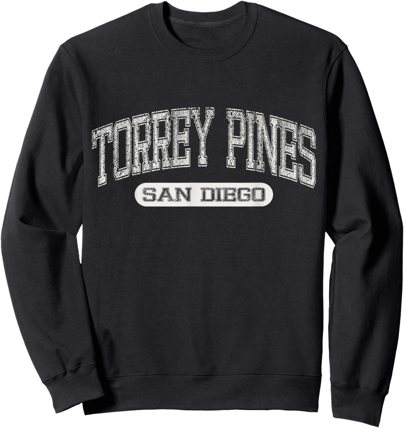 Vintage Torrey Pines San Diego Y2k Distressed Beach Souvenir Men Women Girls Kids Sweatshirt - Sweatshirt | Black