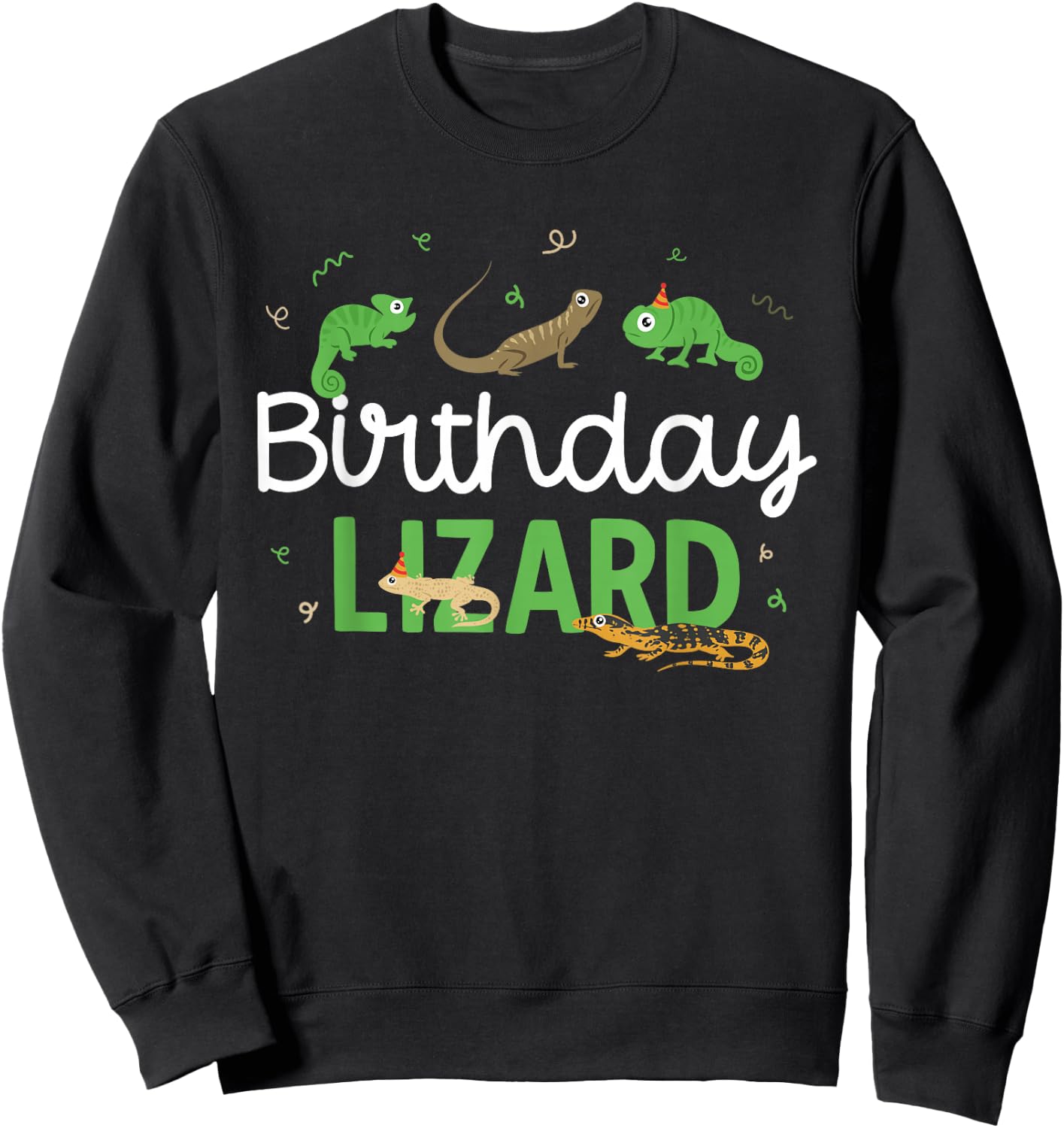 Kids Reptile Birthday Lizard Sweatshirt - Sweatshirt | Black