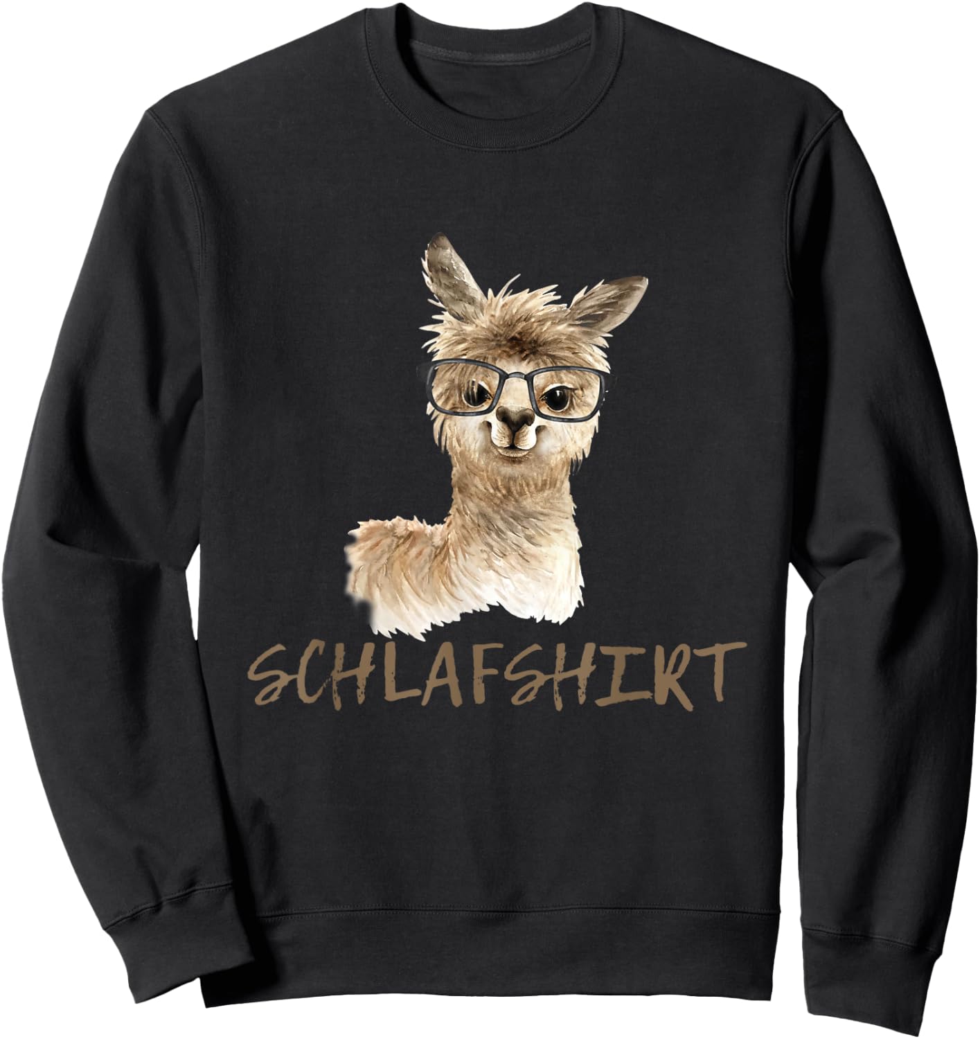 Llama with Glasses Sleep Shirt Funny Saying Alpaca Gift Sweatshirt - Sweatshirt | Black