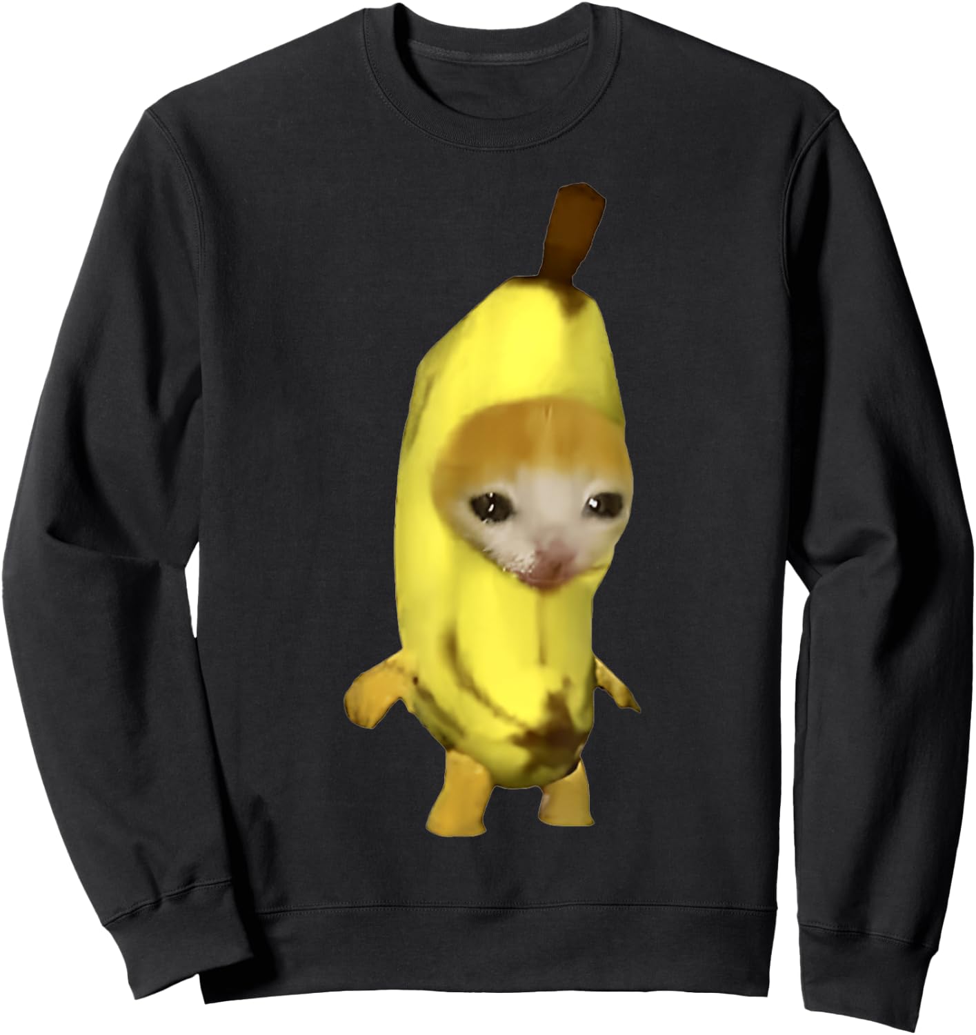 Funny Cute Banana Cat Happy Bananacat Meme Men Women Girls Kids Sweatshirt - Sweatshirt | Black