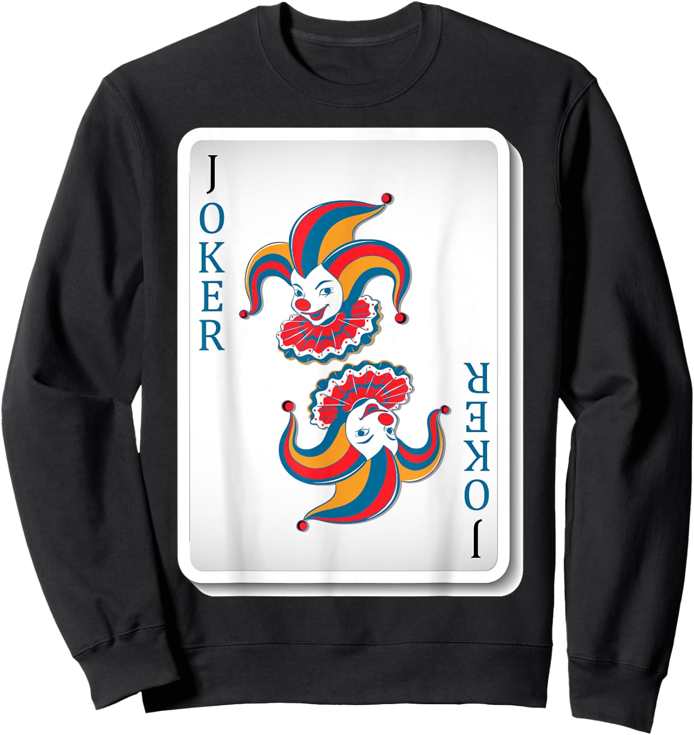 Joker Jester Poker playing Card Funny Sweatshirt - Sweatshirt | Black