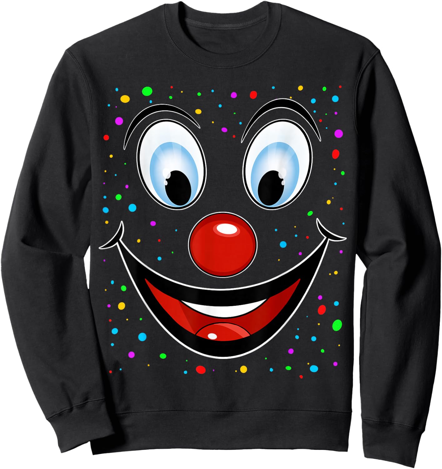 Carnival Clown Face Fancy Dress Costume Outfit Clown , black Sweatshirt - Sweatshirt | Black