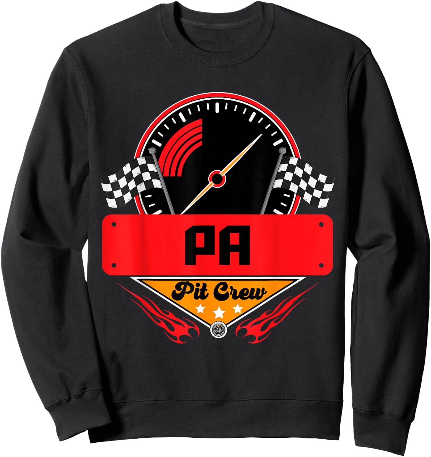 Race Car Birthday Party Matching Family Pa Pit Crew Sweatshirt - Sweatshirt | Black