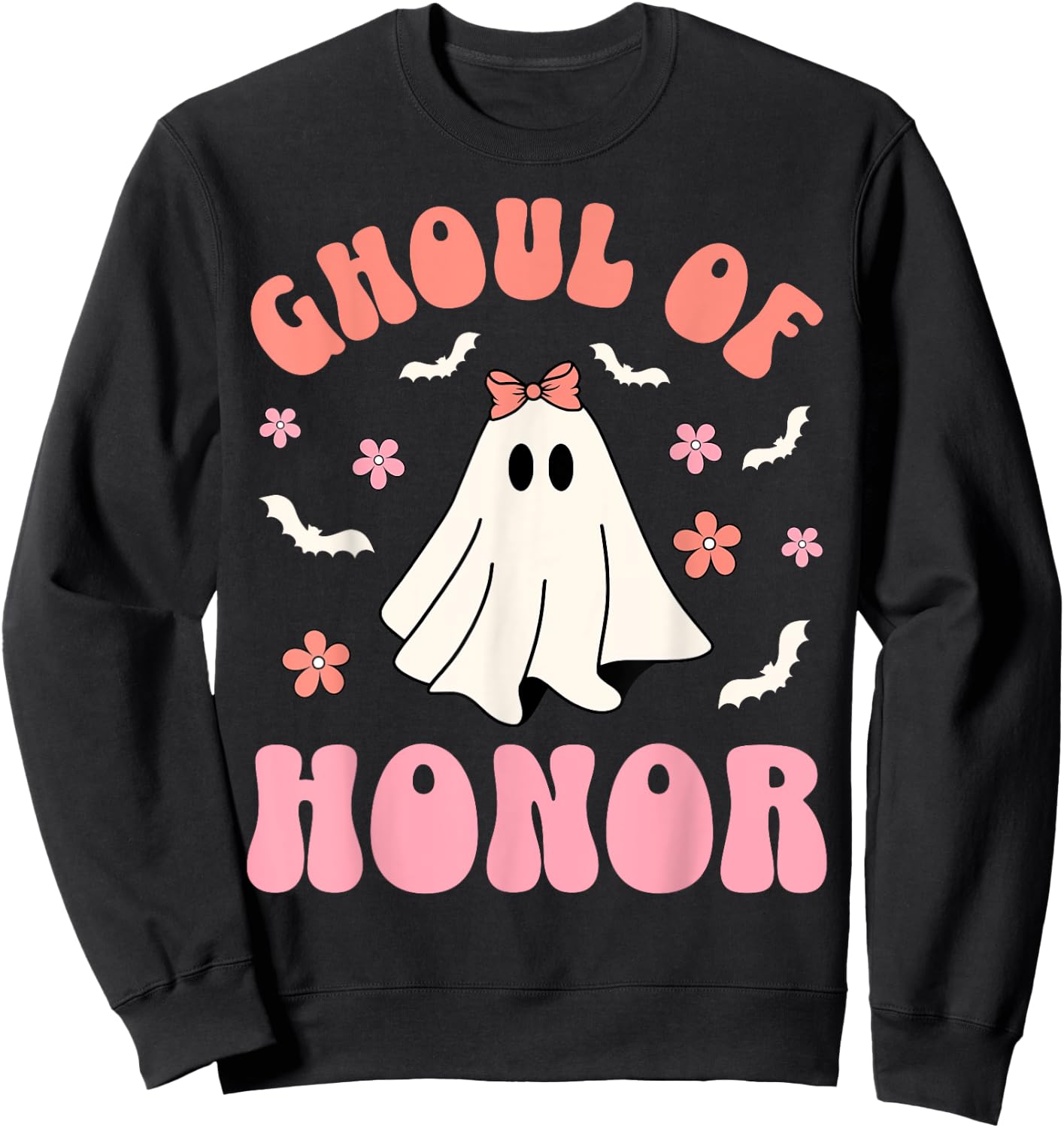 Halloween Bridesmaid Maid of Honor Spooky Ghost Sweatshirt - Sweatshirt | Black