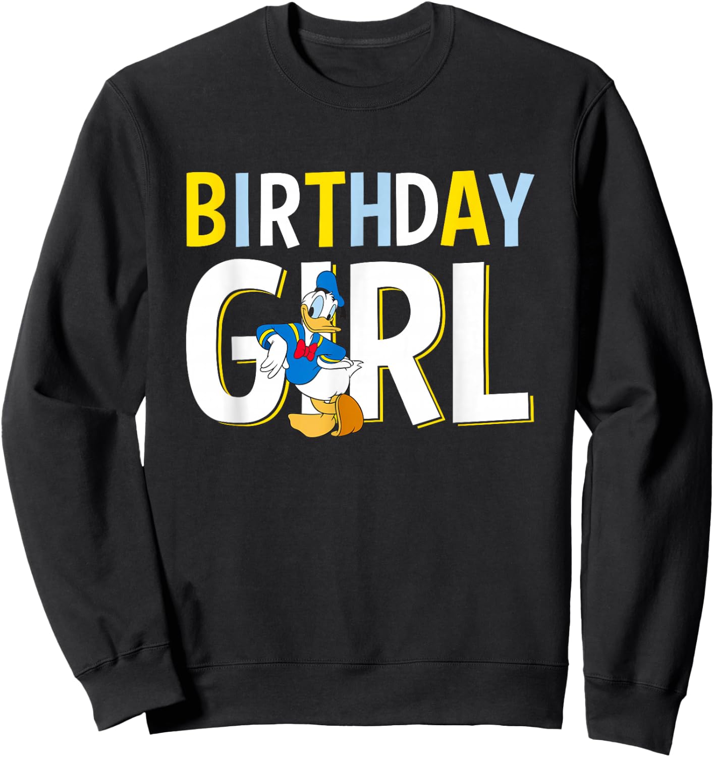 Disney Mickey and Friends Birthday Girl Vintage Donald Duck Sweatshirt - Sweatshirt | Black