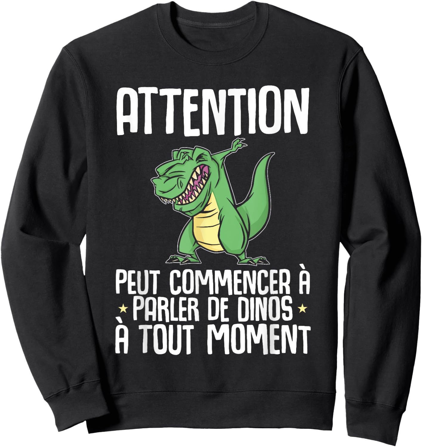 Dinosaur Attention Can Start Talking About Dinos T-Rex , Black, S Sweatshirt - Sweatshirt | Black