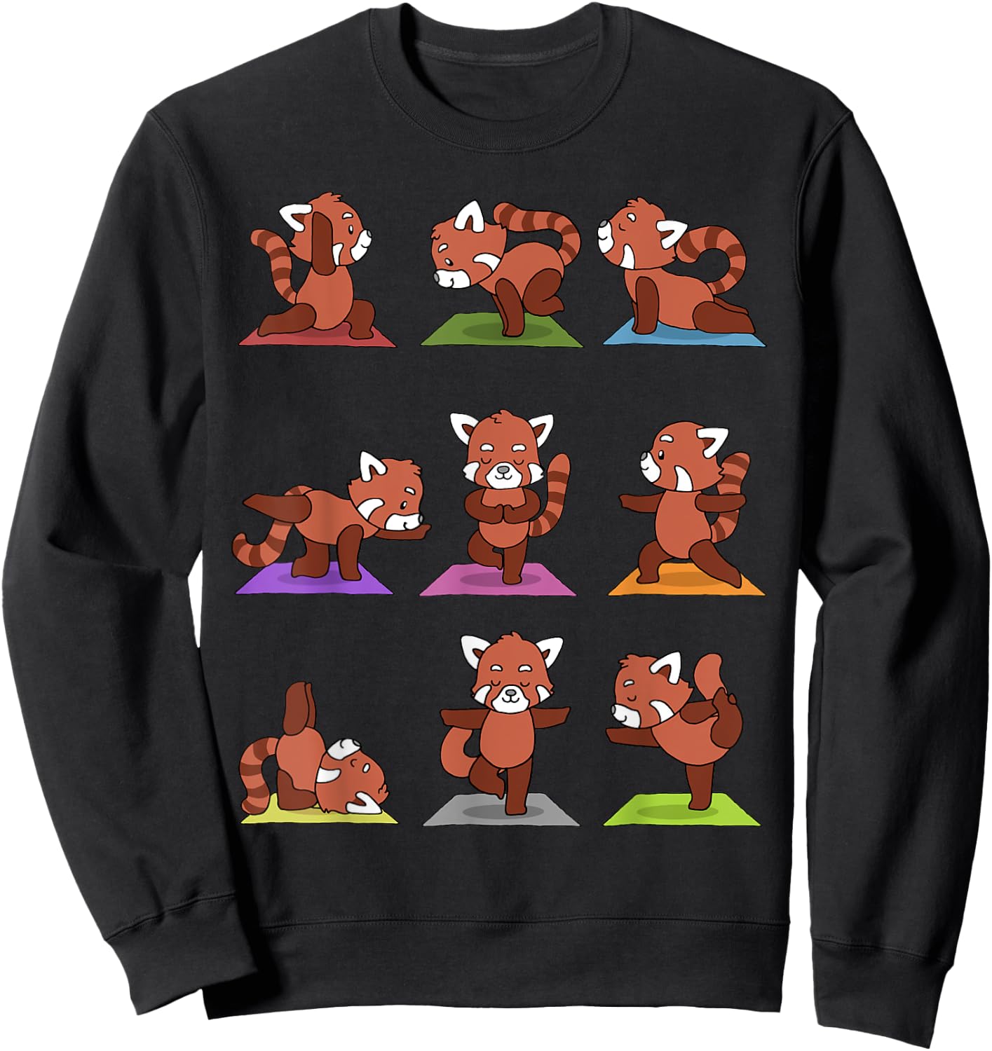 Red Panda Yoga Sweatshirt - Sweatshirt | Black