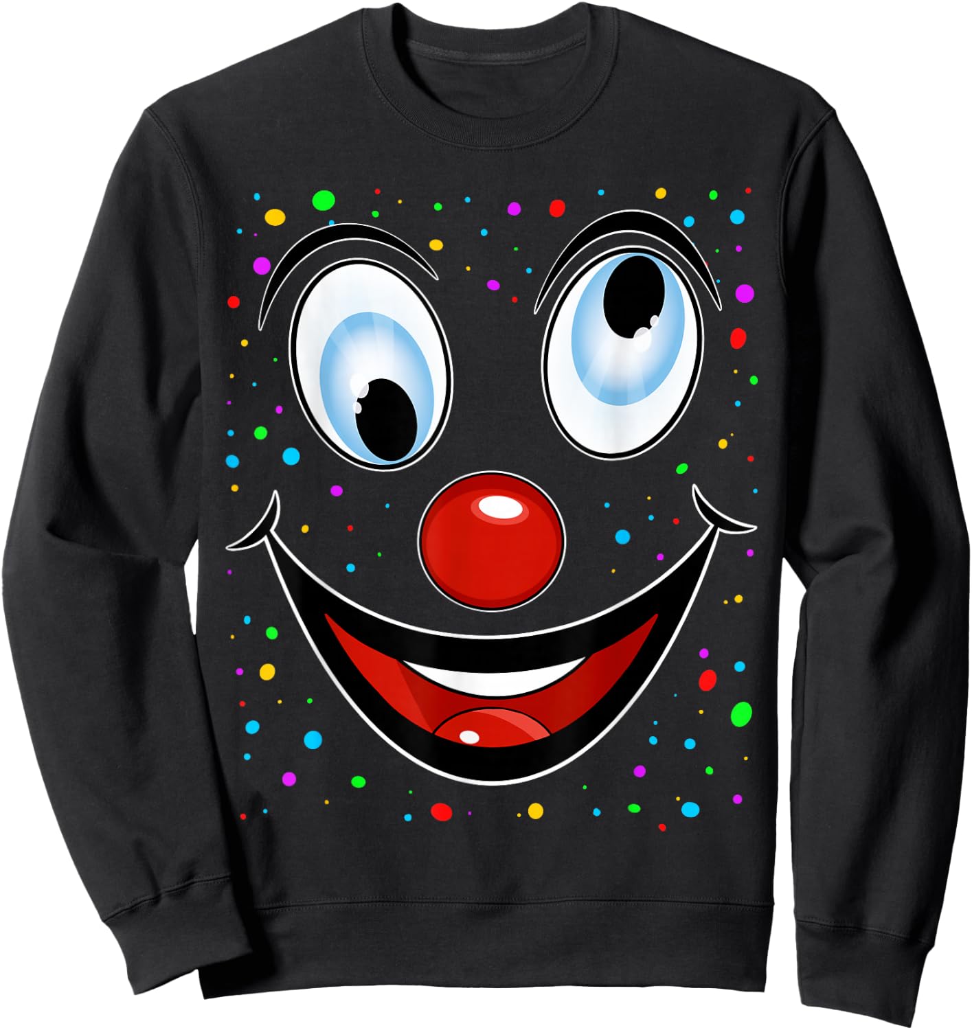 Fancy Dress Clown Face Outfit Clown Costume Carnival , black Sweatshirt - Sweatshirt | Black