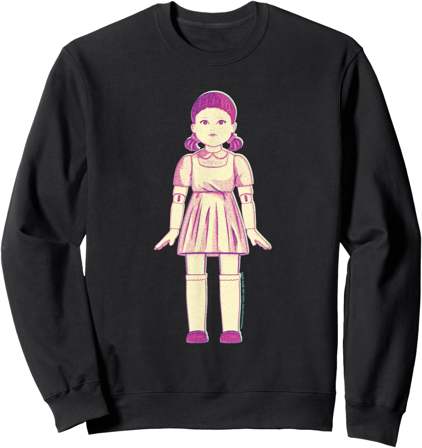 Squid Game Doll Sketch Light Red Light Green , Blue, S Sweatshirt - Sweatshirt | Black