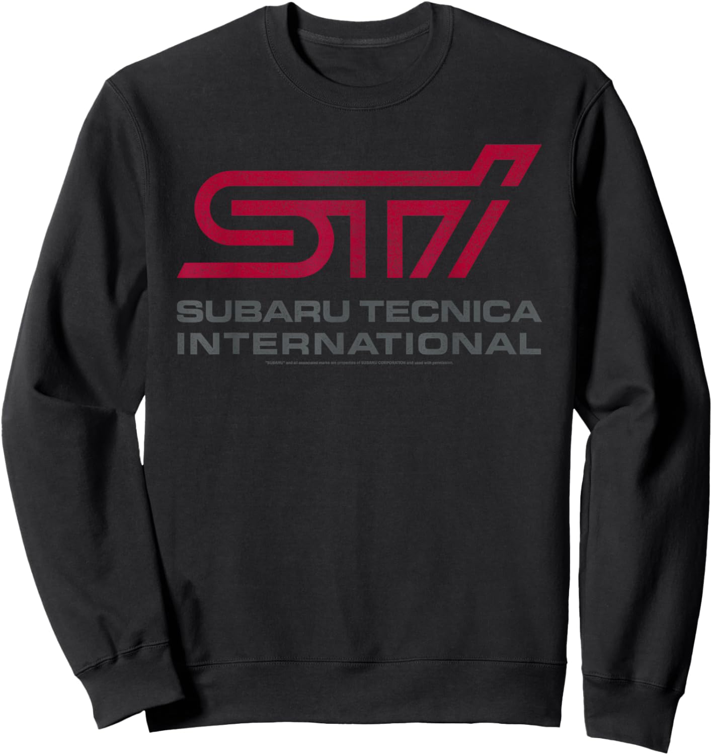 Subaru Tecnica International STI Distressed Logo Car Brand Sweatshirt - Sweatshirt | Black