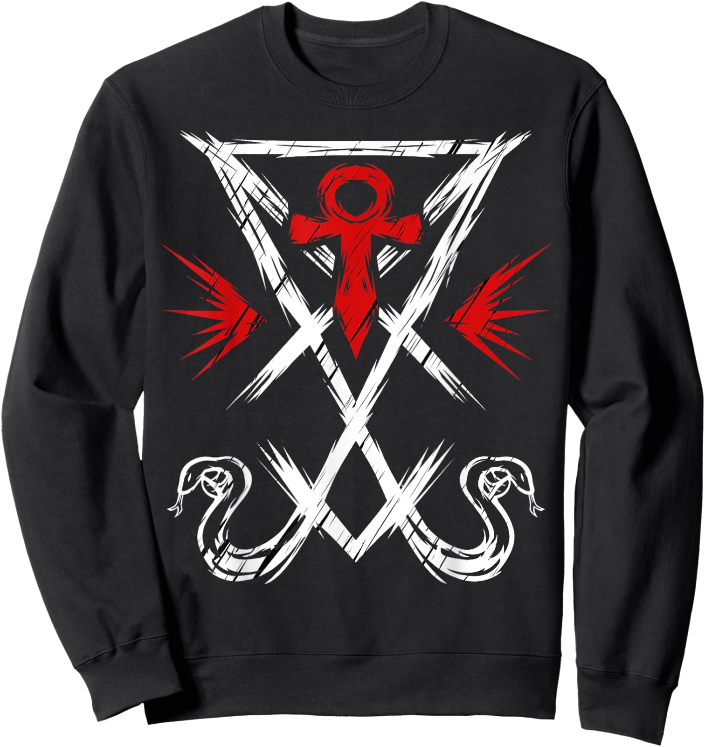 Lucifer Sigil Devil Satanic Snake Occult Gothic Satan Sweatshirt - Sweatshirt | Black