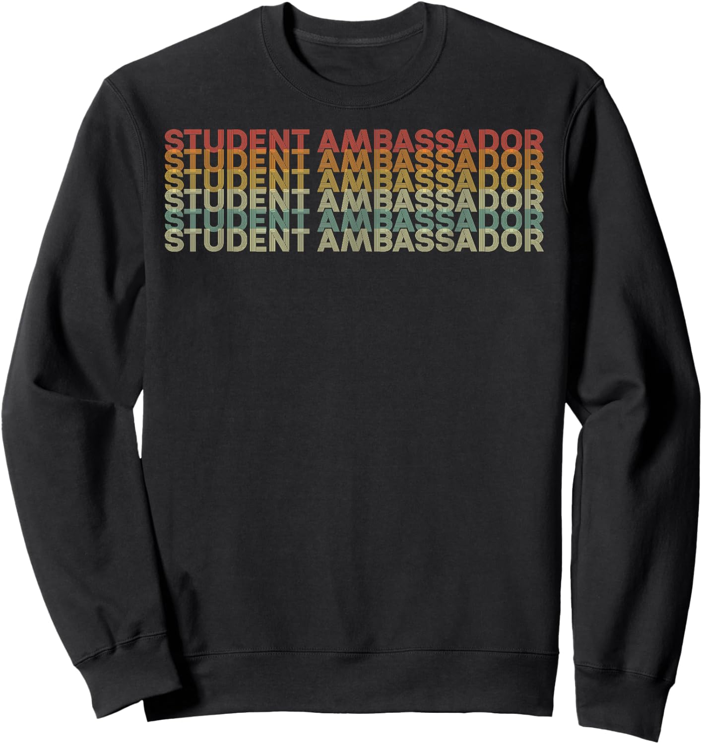 Retro 70s Student Ambassador Job Title Sweatshirt - Sweatshirt | Black