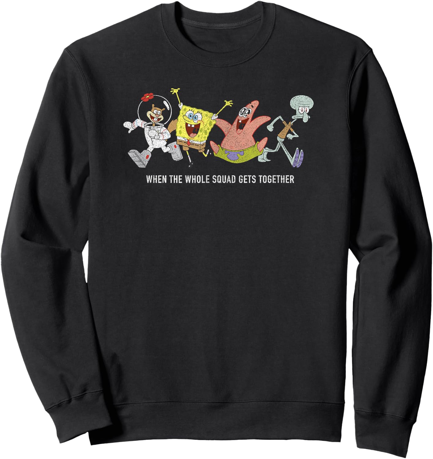 SpongeBob SquarePants Whole Squad Meme , black Sweatshirt - Sweatshirt | Black