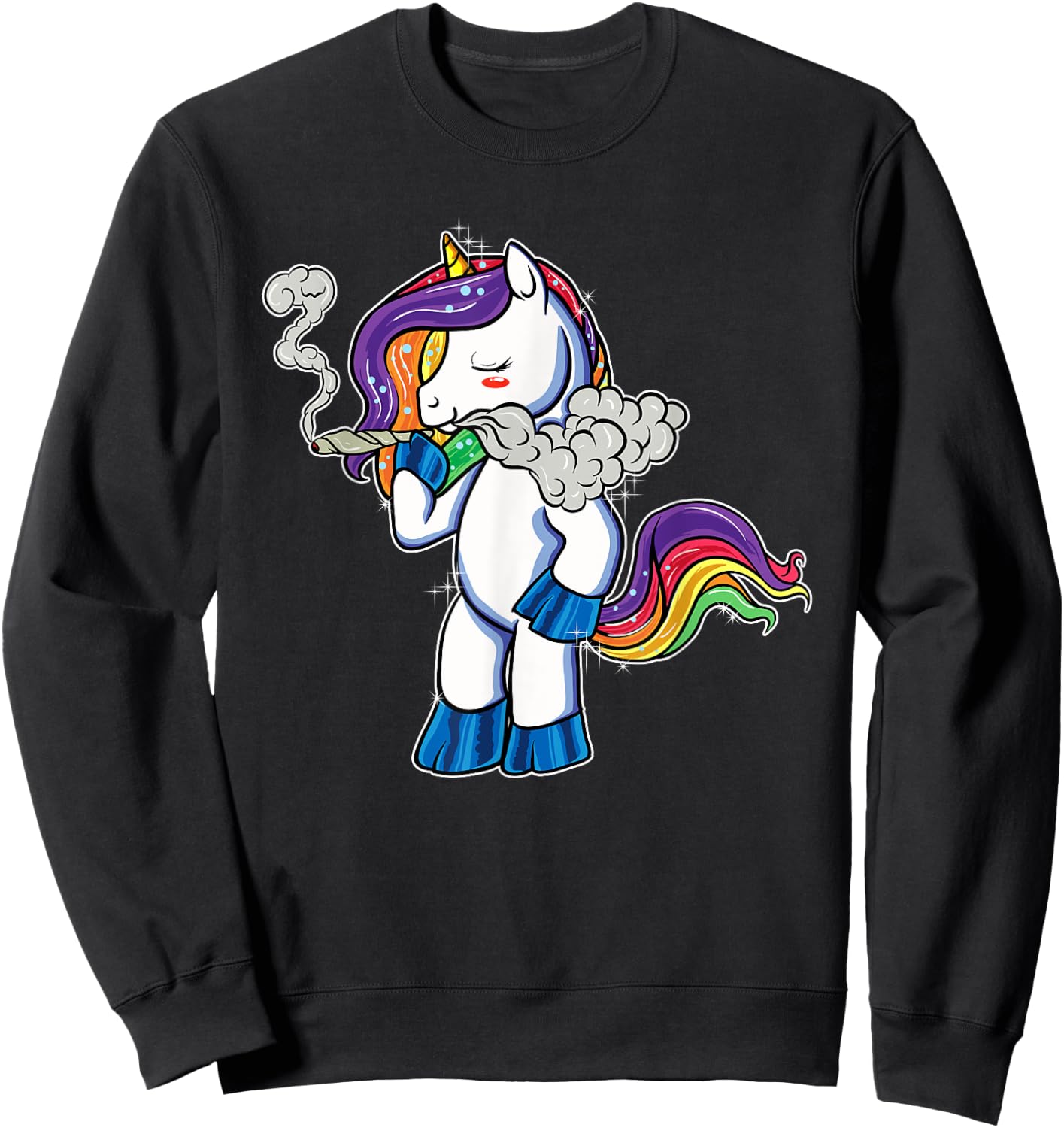 Marijuana Unicorn Weed Pot Head Stoner Gifts Women Sweatshirt - Sweatshirt | Black