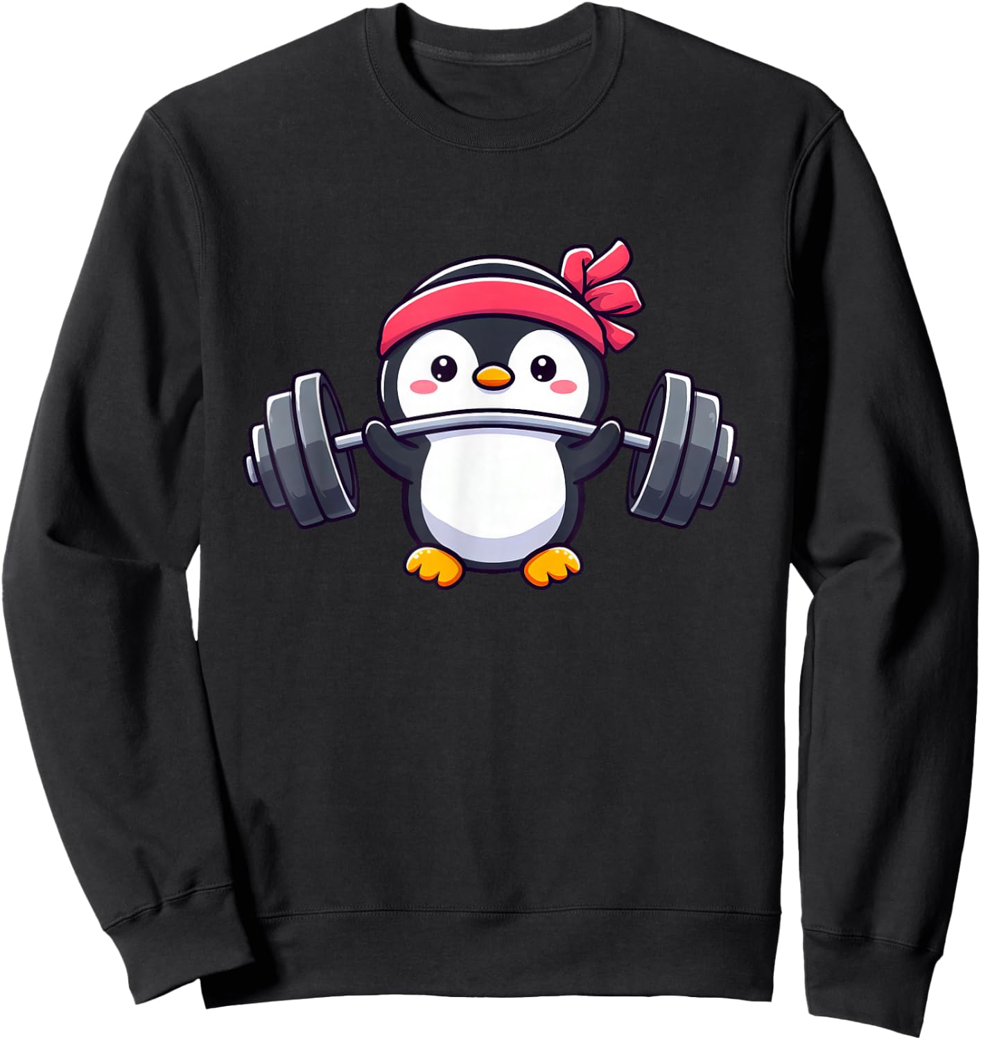 Cute Penguin Dumbbell Sweatshirt - Sweatshirt | Black