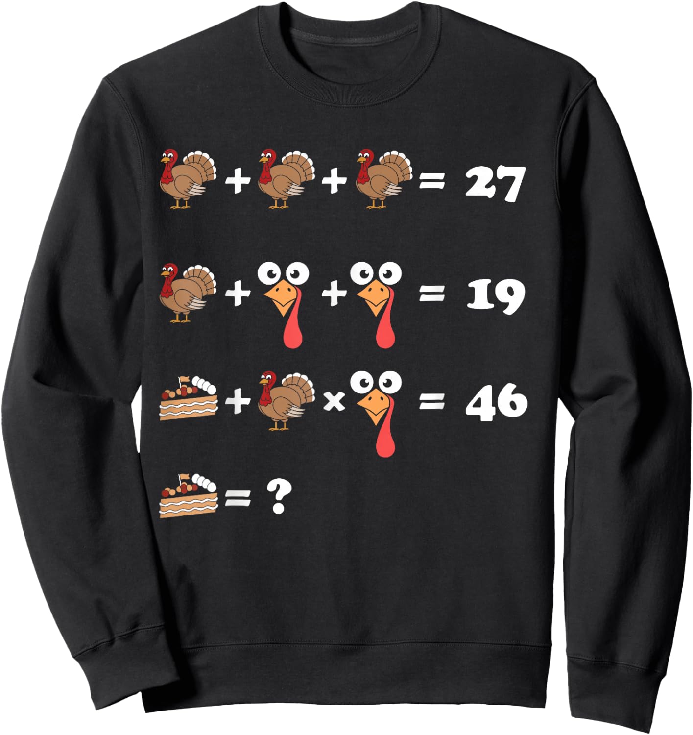 Thanksgiving Math Equation count answer pie Sweatshirt - Sweatshirt | Black