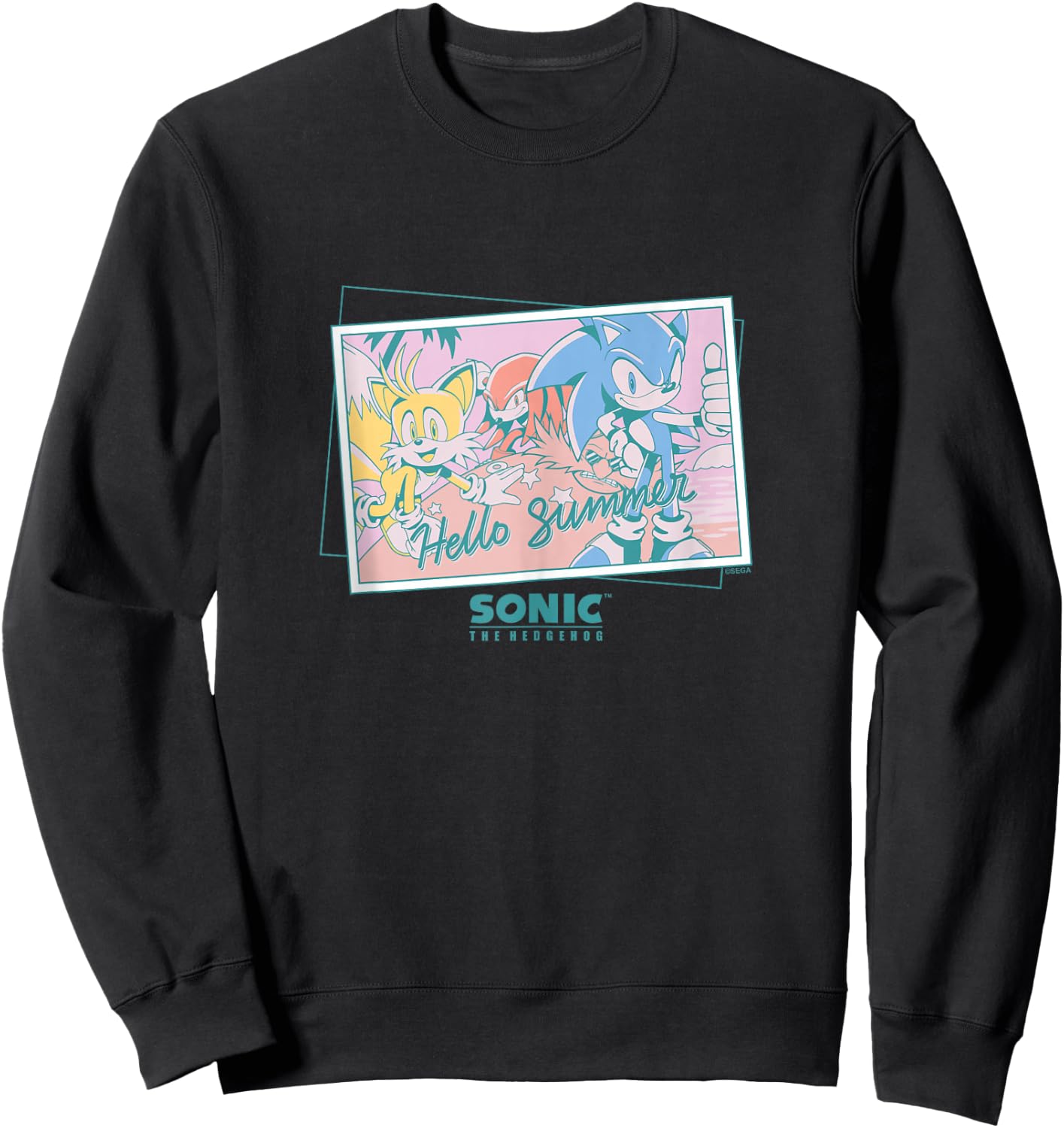 Sonic the Hedgehog - "Hello Summer" Sonic, Tails, Knuckles Sweatshirt - Sweatshirt | Black