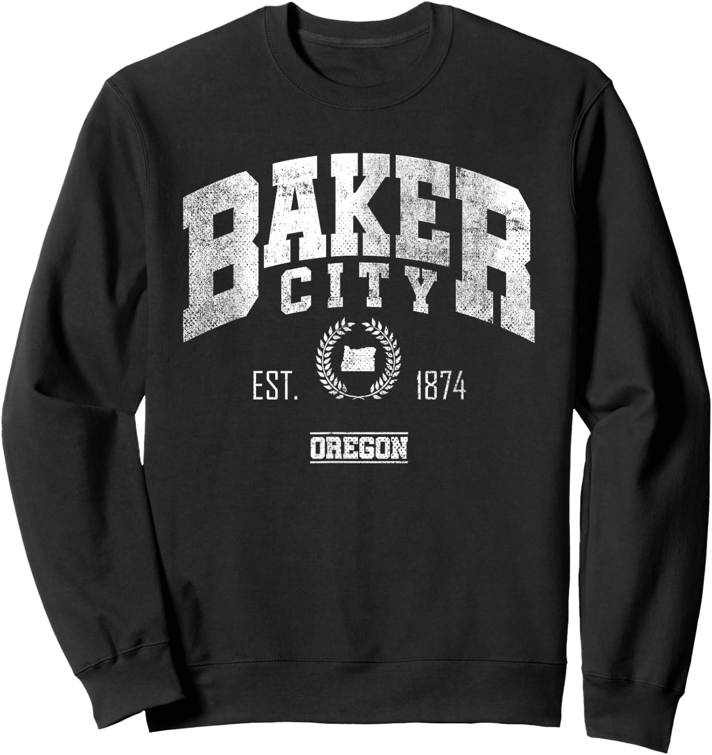 Baker City OR | Oregon | Vintage Throwback Sweatshirt - Sweatshirt | Black