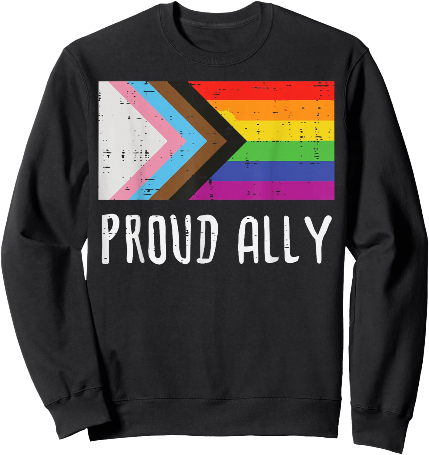 LGBT Flag Proud Ally Rainbow Gay Pride Support Men Women Kid Sweatshirt - Sweatshirt | Black