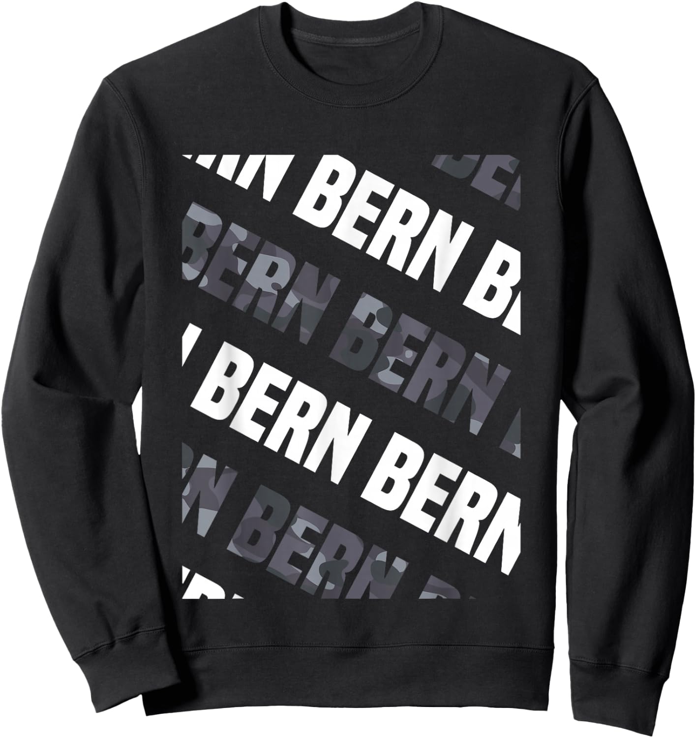Bern Camo Pattern Grey Camouflage Sweatshirt - Sweatshirt | Black