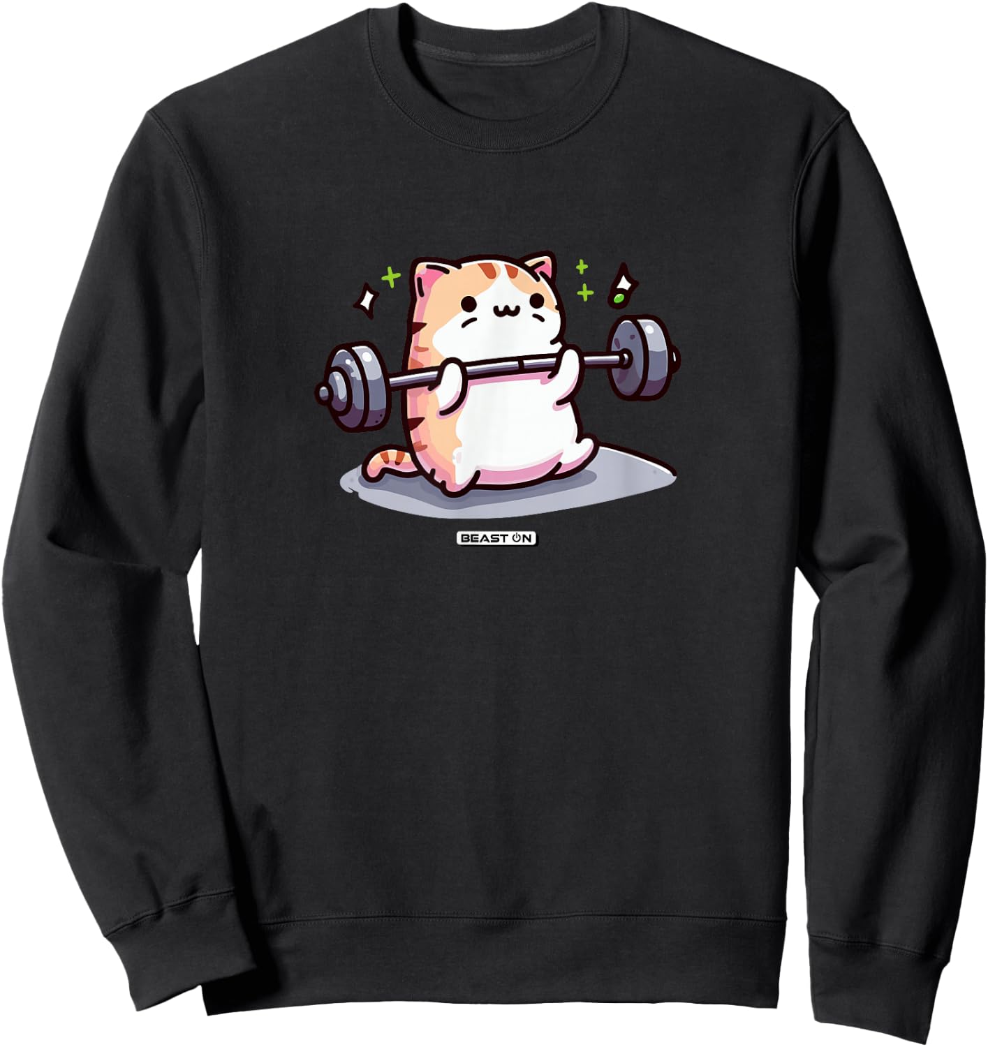 Cute Cat Fitness Workout Cute Funny Gym Training Sweatshirt - Sweatshirt | Black