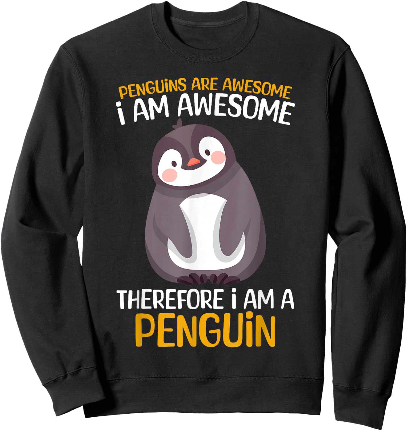 Penguins Are Awesome I Am Penguin Lover Lazy Halloween Sweatshirt - Sweatshirt | Black