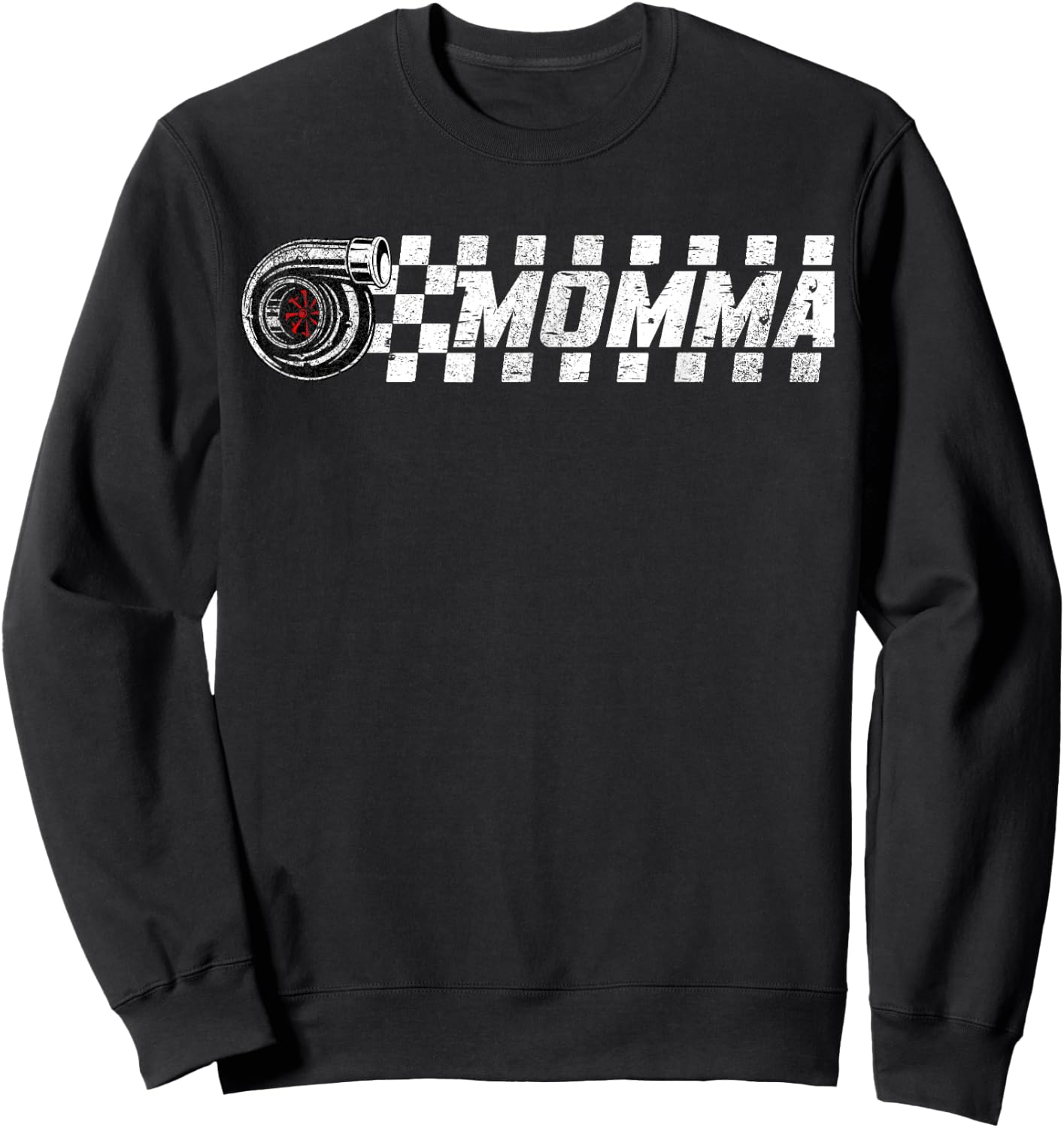 Birthday Party Matching Family Pit Crew Race Car Momma Sweatshirt - Sweatshirt | Black