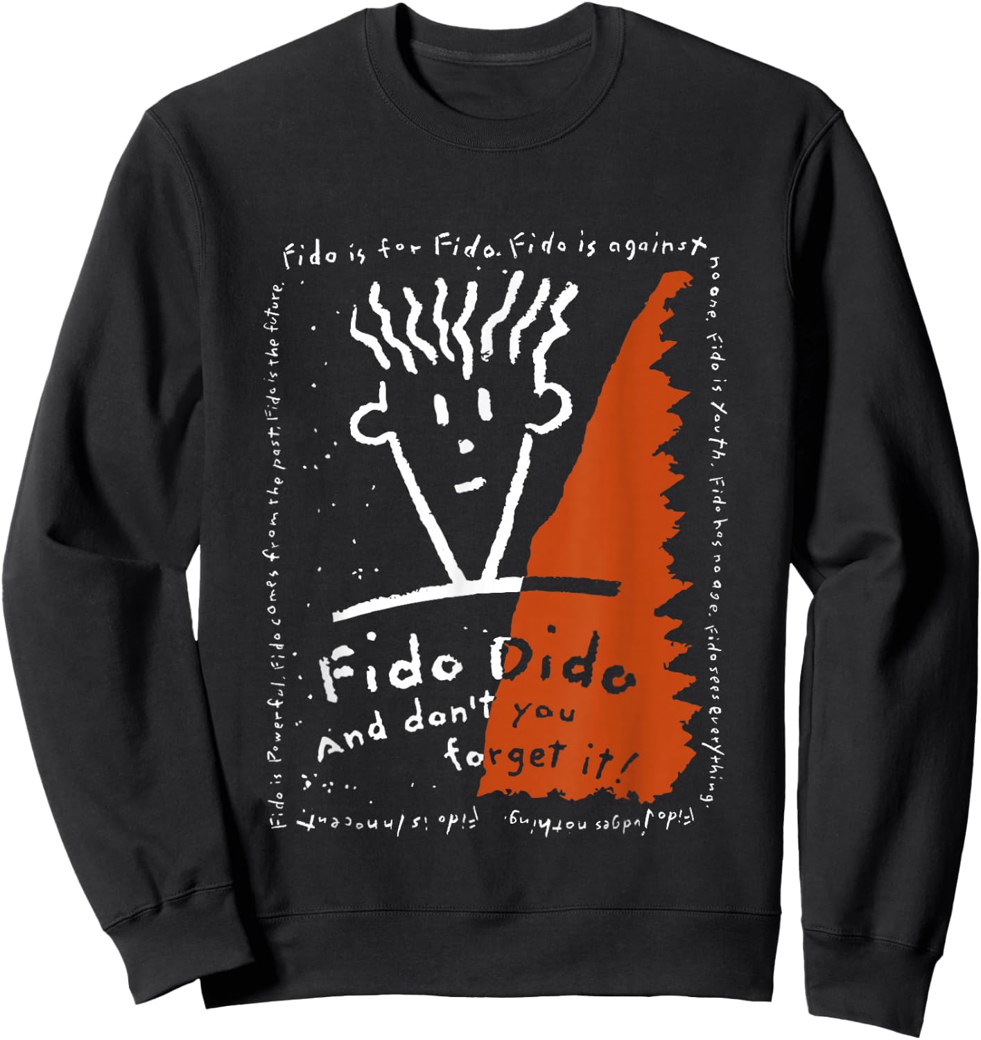 Fido Dido Textrahmen, Weiß / Orange Sweatshirt - Sweatshirt | Black