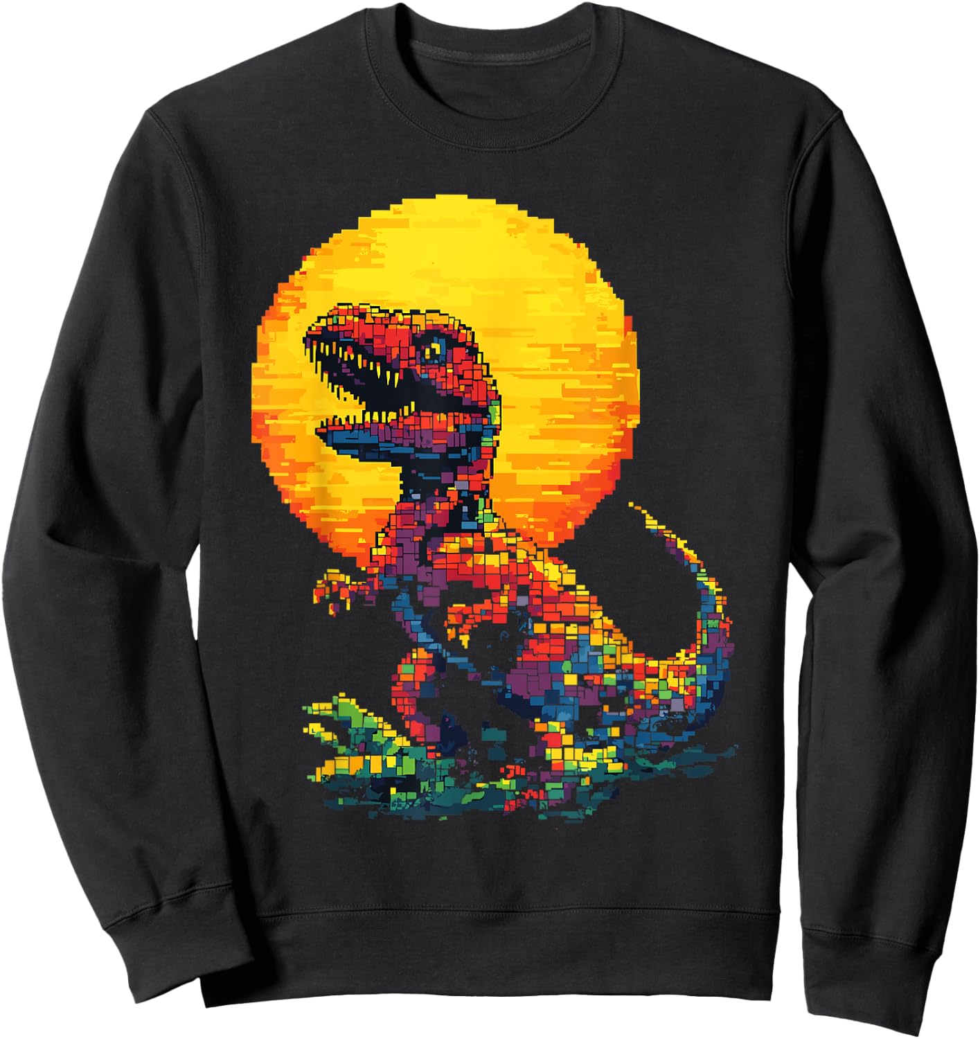 Building Bricks Dinosaur T-Rex Family Matching Sweatshirt - Sweatshirt | Black