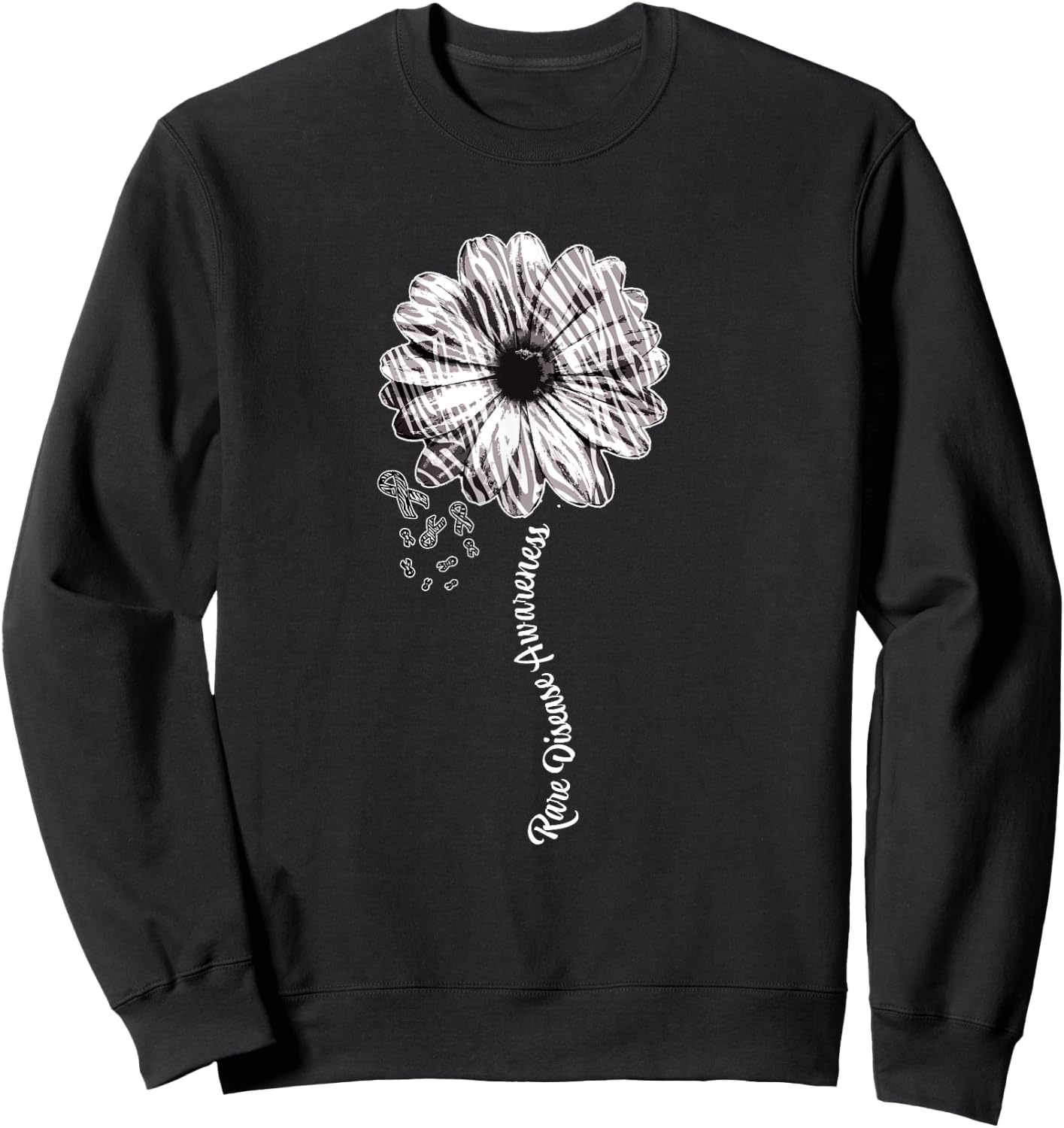 Rare Disease Awareness , Family Pretty Ribbon, Day Sweatshirt - Sweatshirt | Black