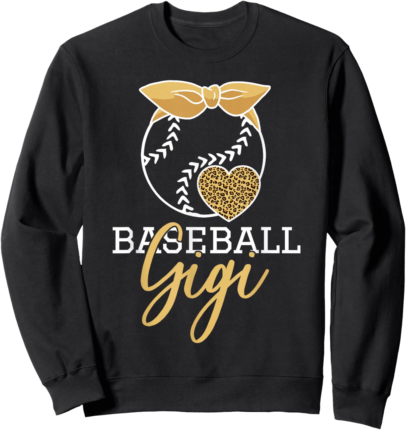 Baseball Gigi Leopard Women for Grandma Sweatshirt - Sweatshirt | Black