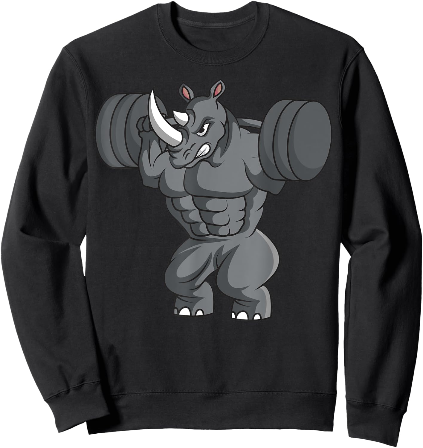 Rhino Weightlifter Rhinoceros Lover Wildlife Safari African Sweatshirt - Sweatshirt | Black