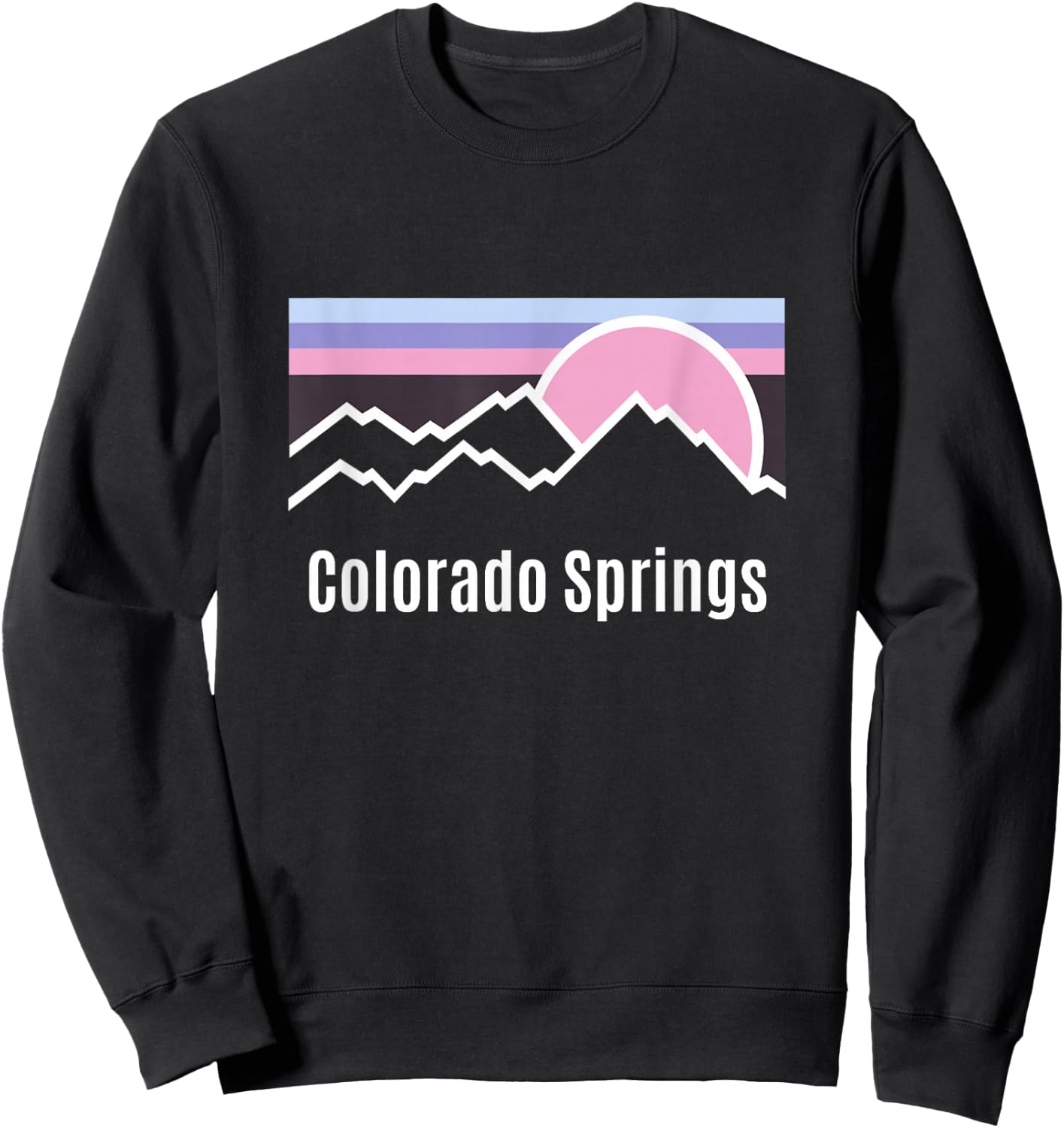 Retro Sun Mountains Colorado Springs Souvenir Kids Sweatshirt - Sweatshirt | Black