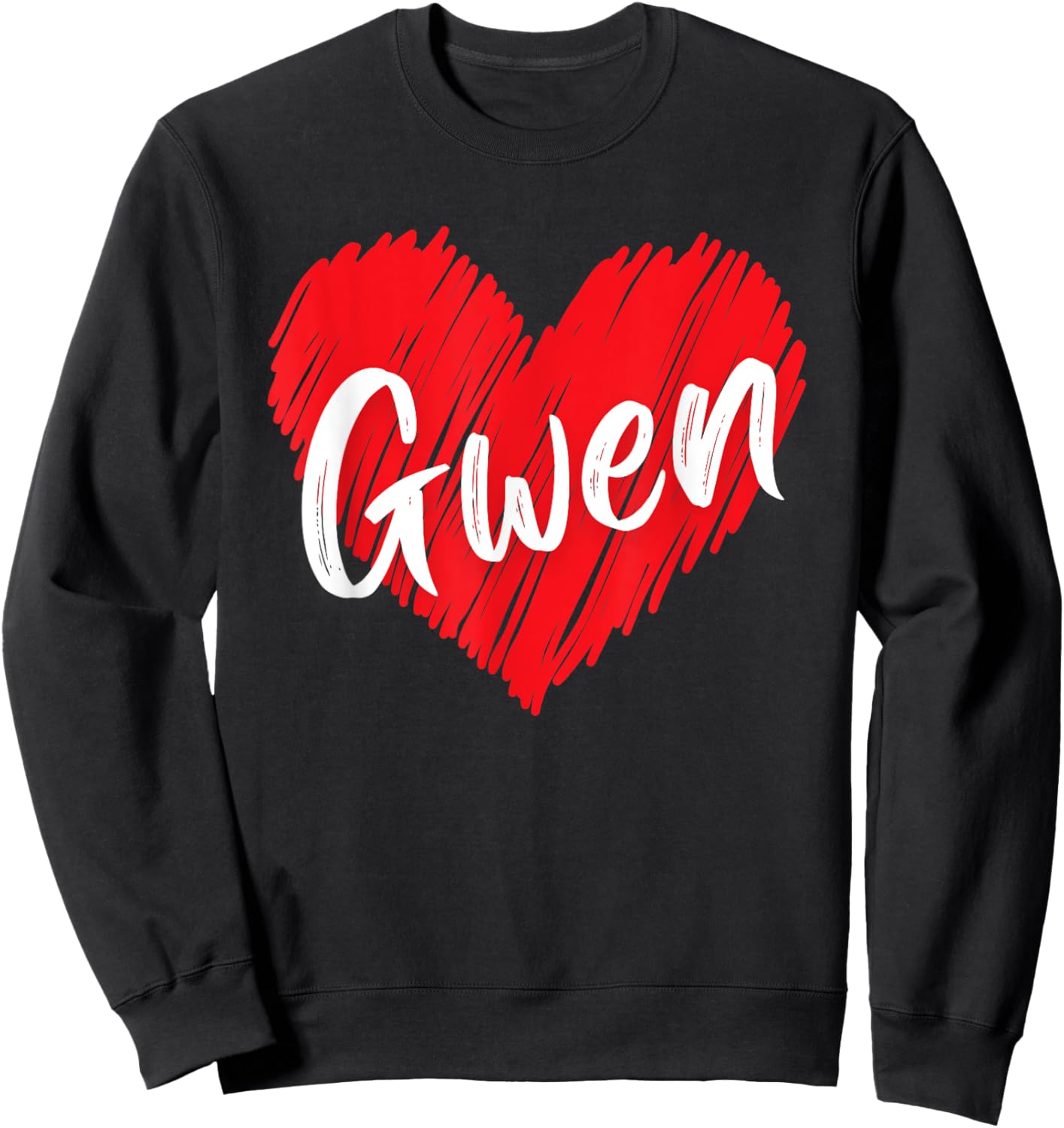 I Love Gwen Heart Personalized Name Gwen Vintage Sweatshirt - Sweatshirt | Black