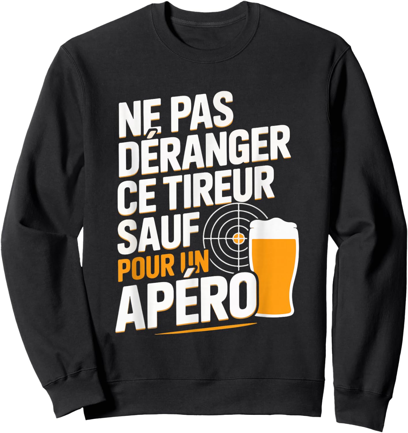 Shooting Sporty Aperitif Man Humor Gift Shooter Funny Beer Sweatshirt - Sweatshirt | Black