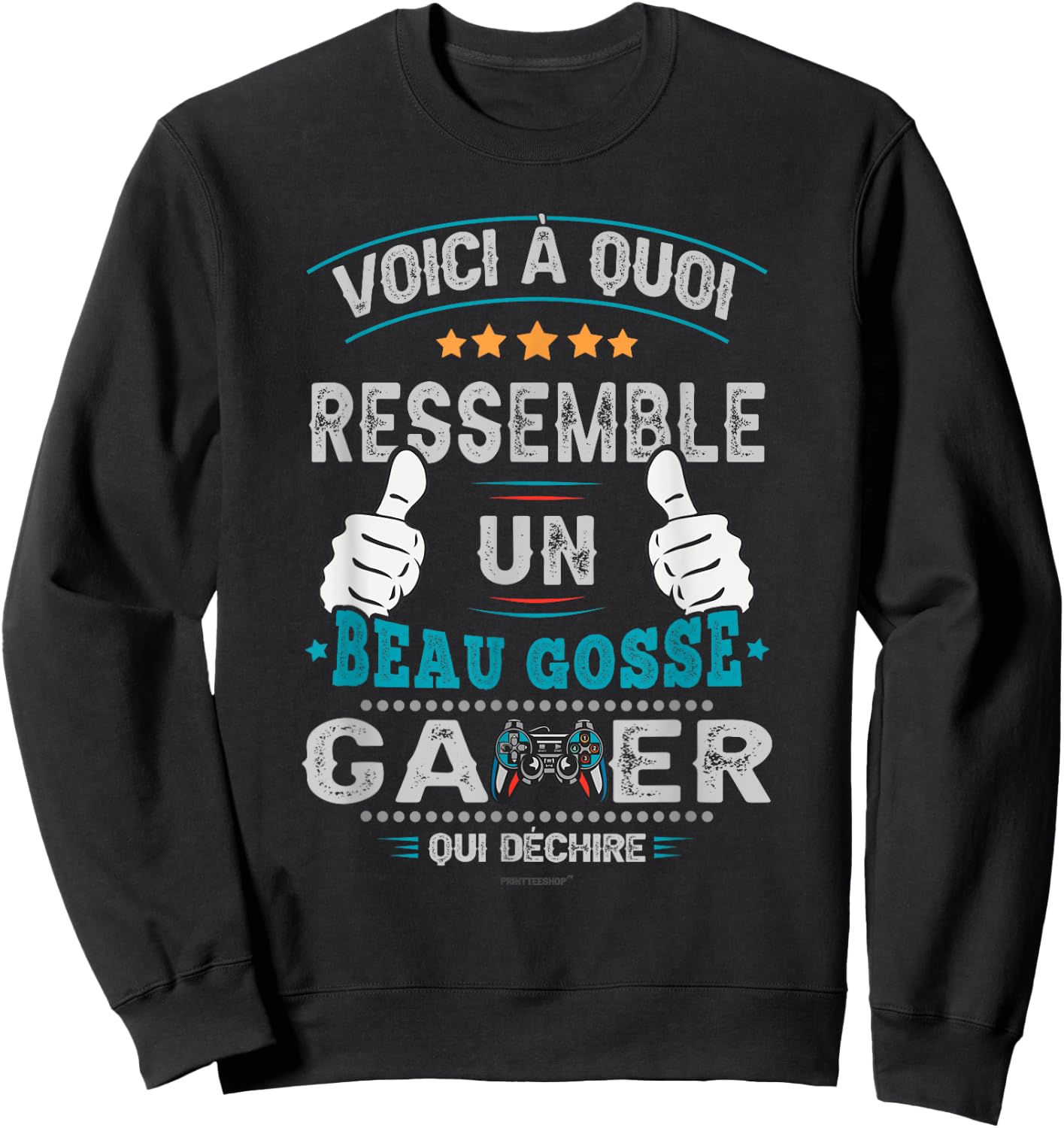 Gamer Beau Gosse Funny Man Boy Game Video Gaming , Black, S Sweatshirt - Sweatshirt | Black