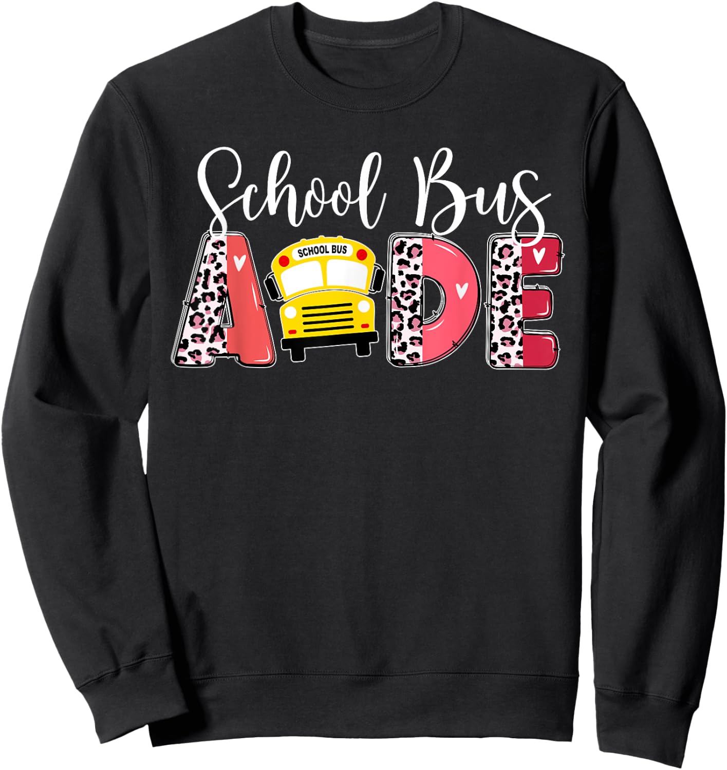 School Bus Aide Leopard Bus Aide Sweatshirt - Sweatshirt | Black