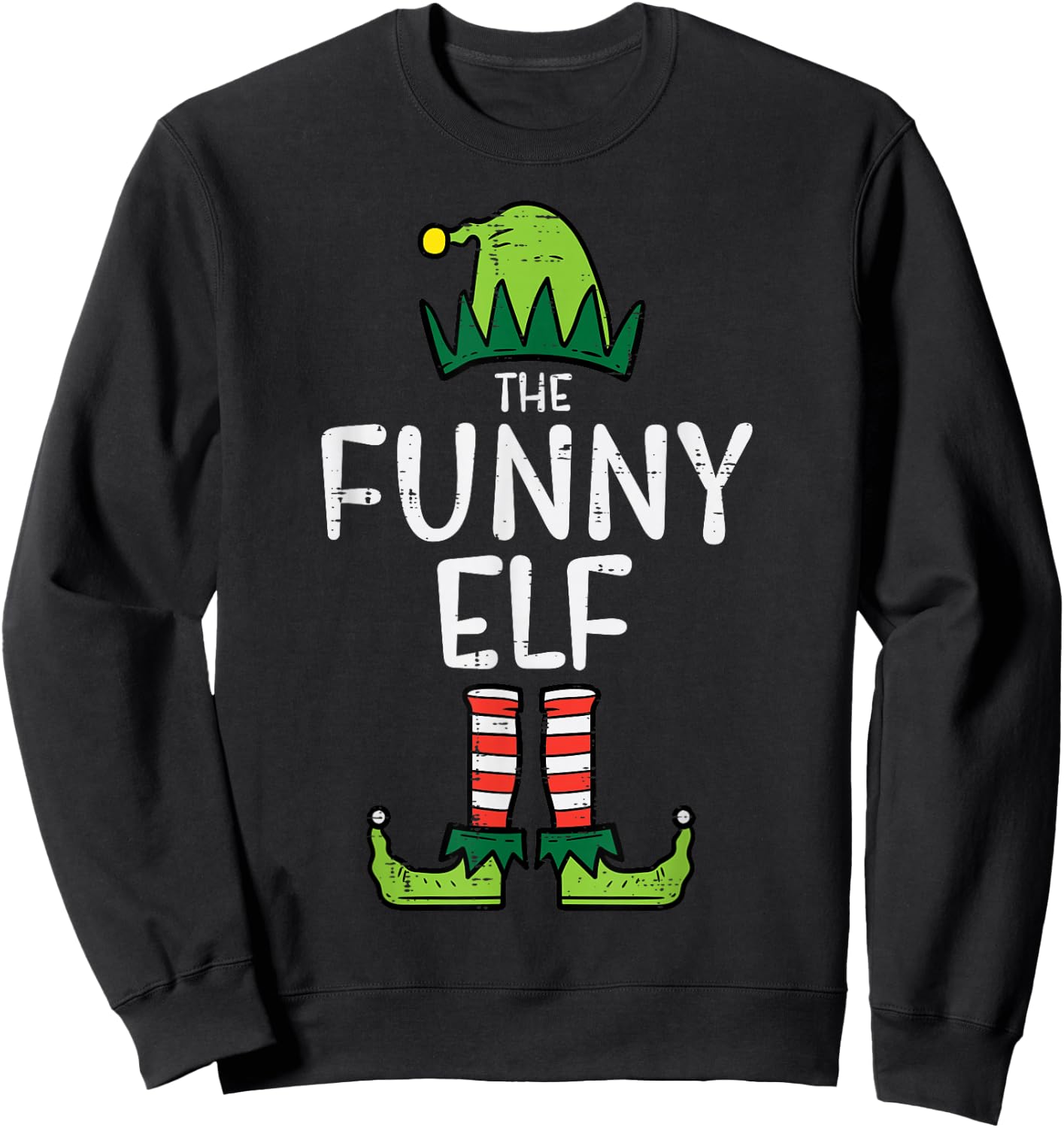 Funny Elf Matching Christmas Family Uncle Grandpa Sweatshirt - Sweatshirt | Black