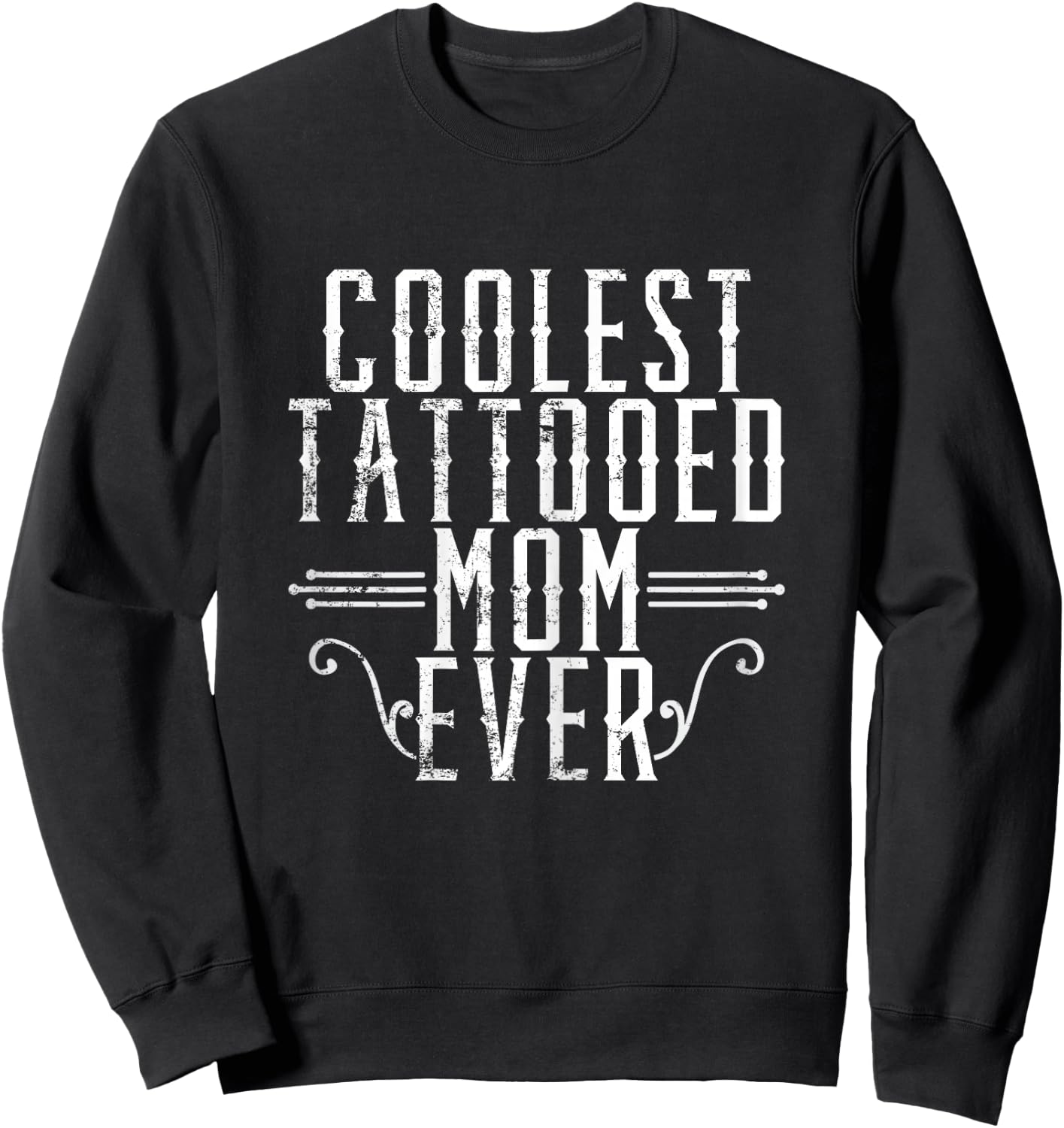 Inked Mama Mom Leopard Tattooed Mom Temporary Tattoos Sweatshirt - Sweatshirt | Black