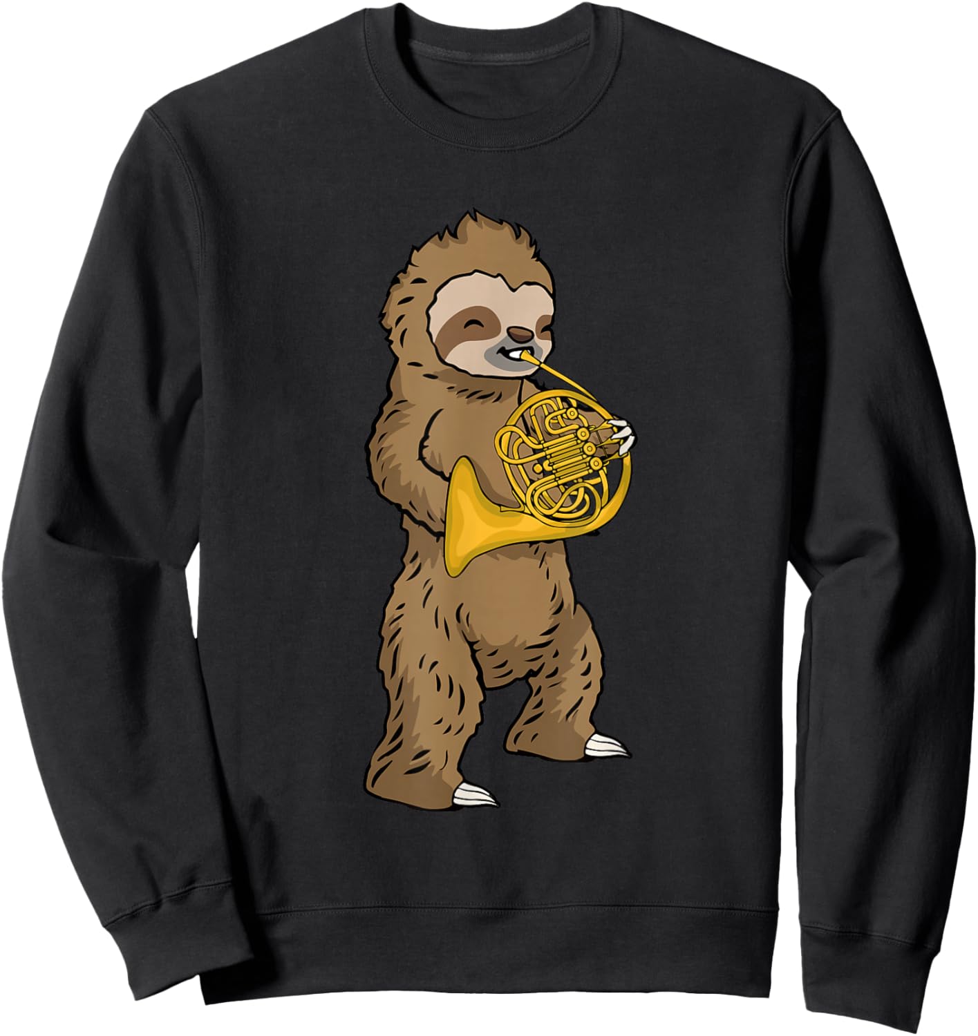 French Horn Spieler Kinder Faultier Big Band Musik French Horn Sweatshirt - Sweatshirt | Black